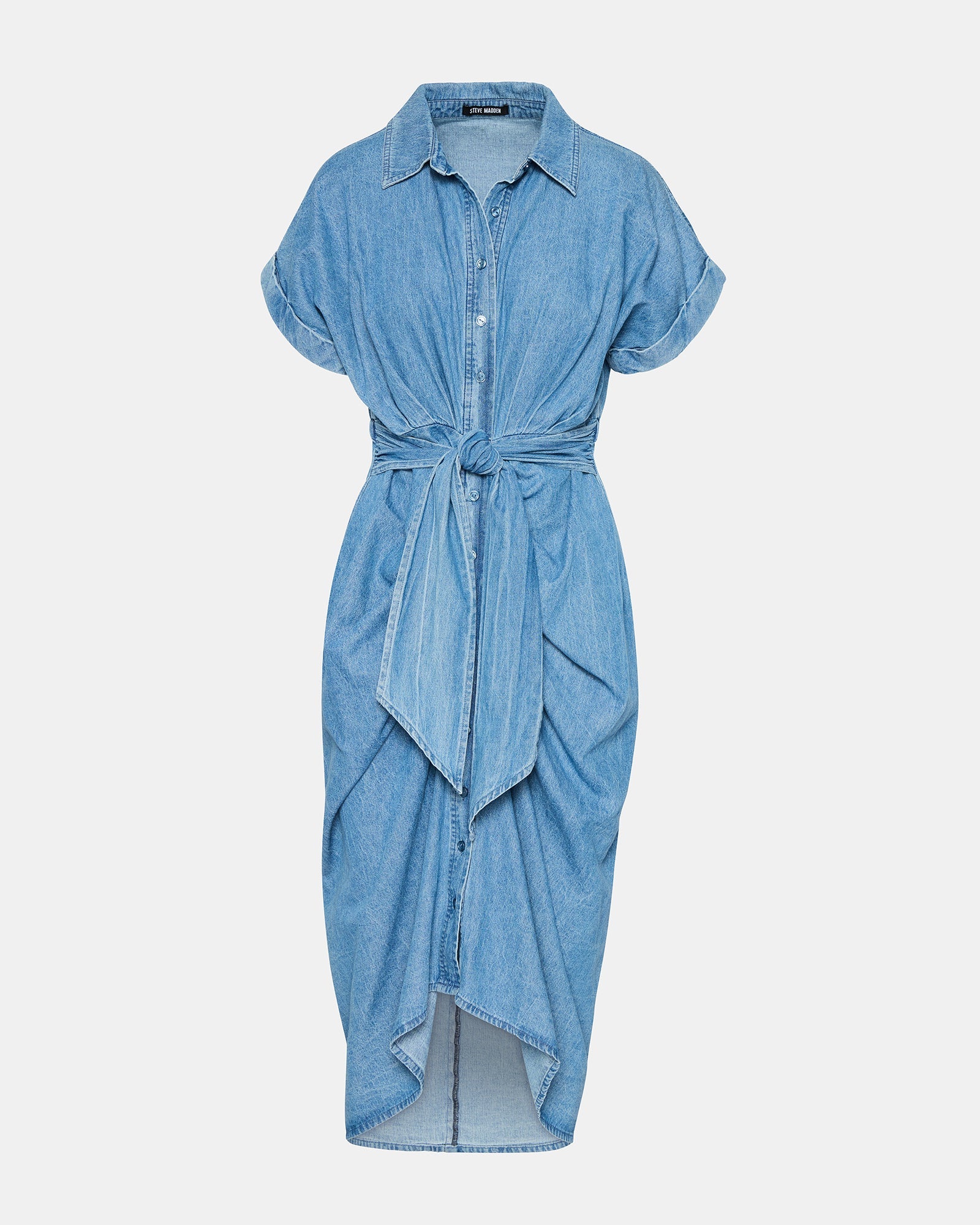 TORI DRESS DENIM LIGHT BLUE DENIM - Clothing - Steve Madden Canada
