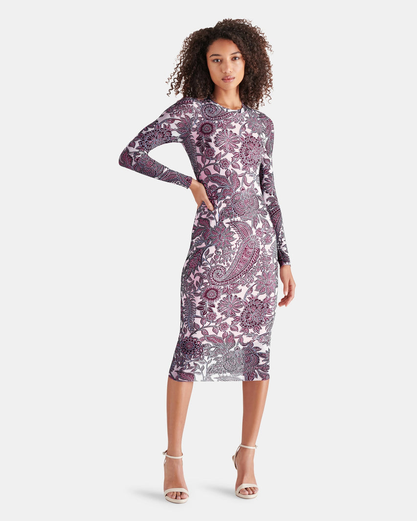 HAILEE DRESS BURGUNDY - Clothing - Steve Madden Canada