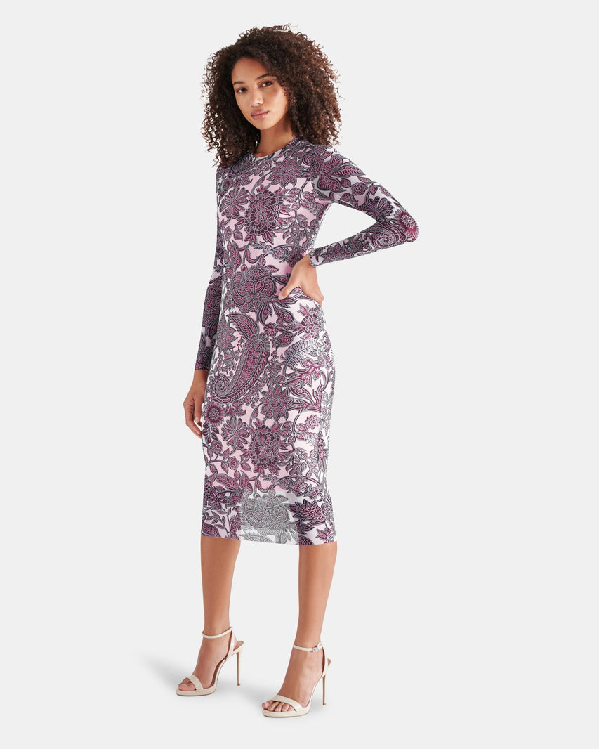 HAILEE DRESS BURGUNDY - Clothing - Steve Madden Canada