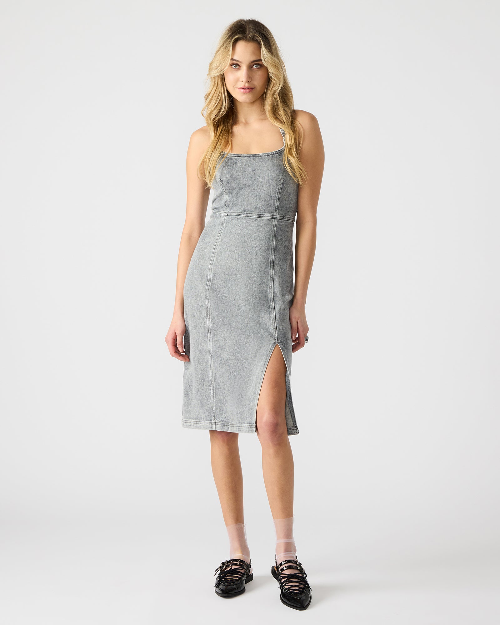 GIA DRESS LIGHT GREY - Clothing - Steve Madden Canada