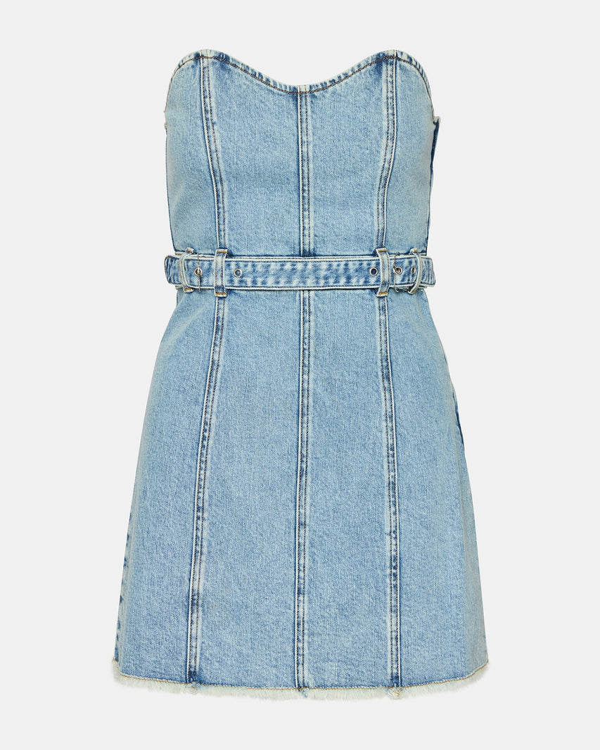 MATILDA DRESS BLUE - Clothing - Steve Madden Canada