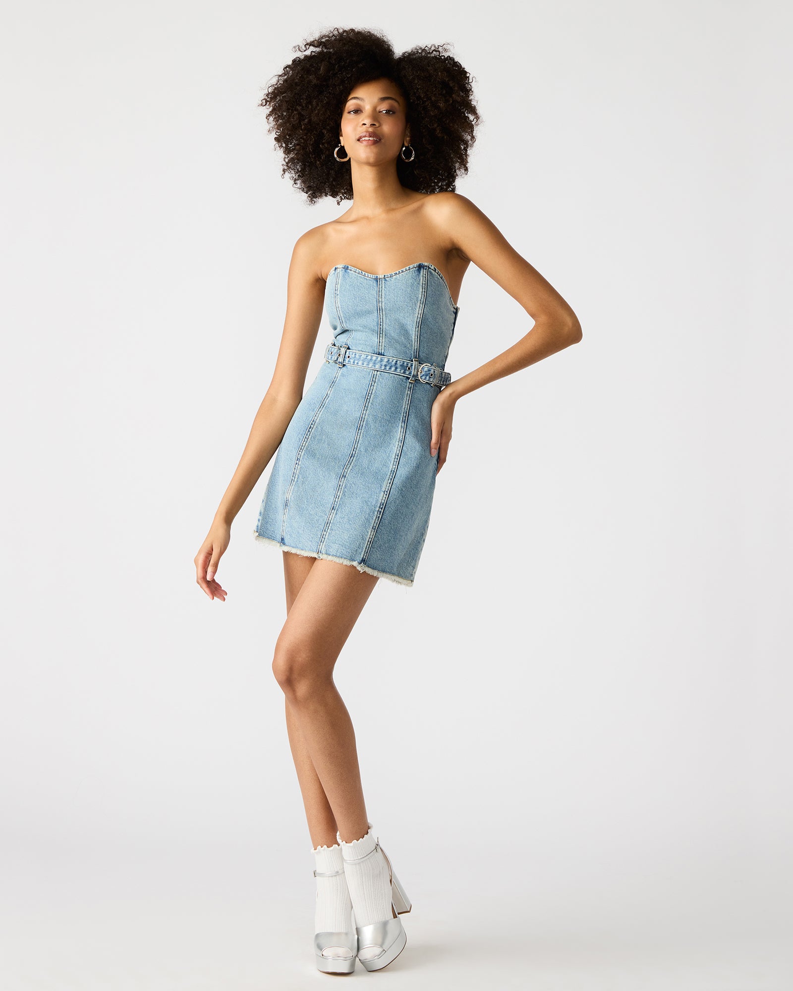 MATILDA DRESS BLUE - Clothing - Steve Madden Canada