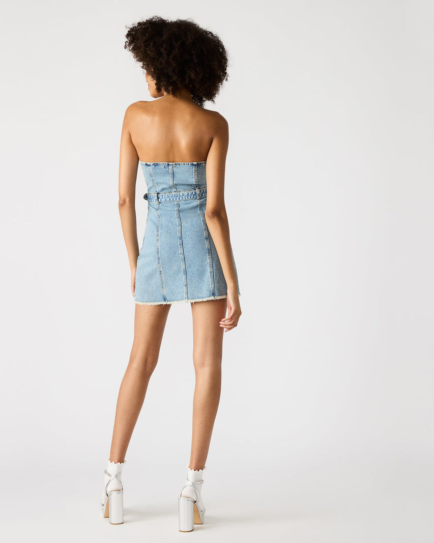 MATILDA DRESS BLUE - Clothing - Steve Madden Canada