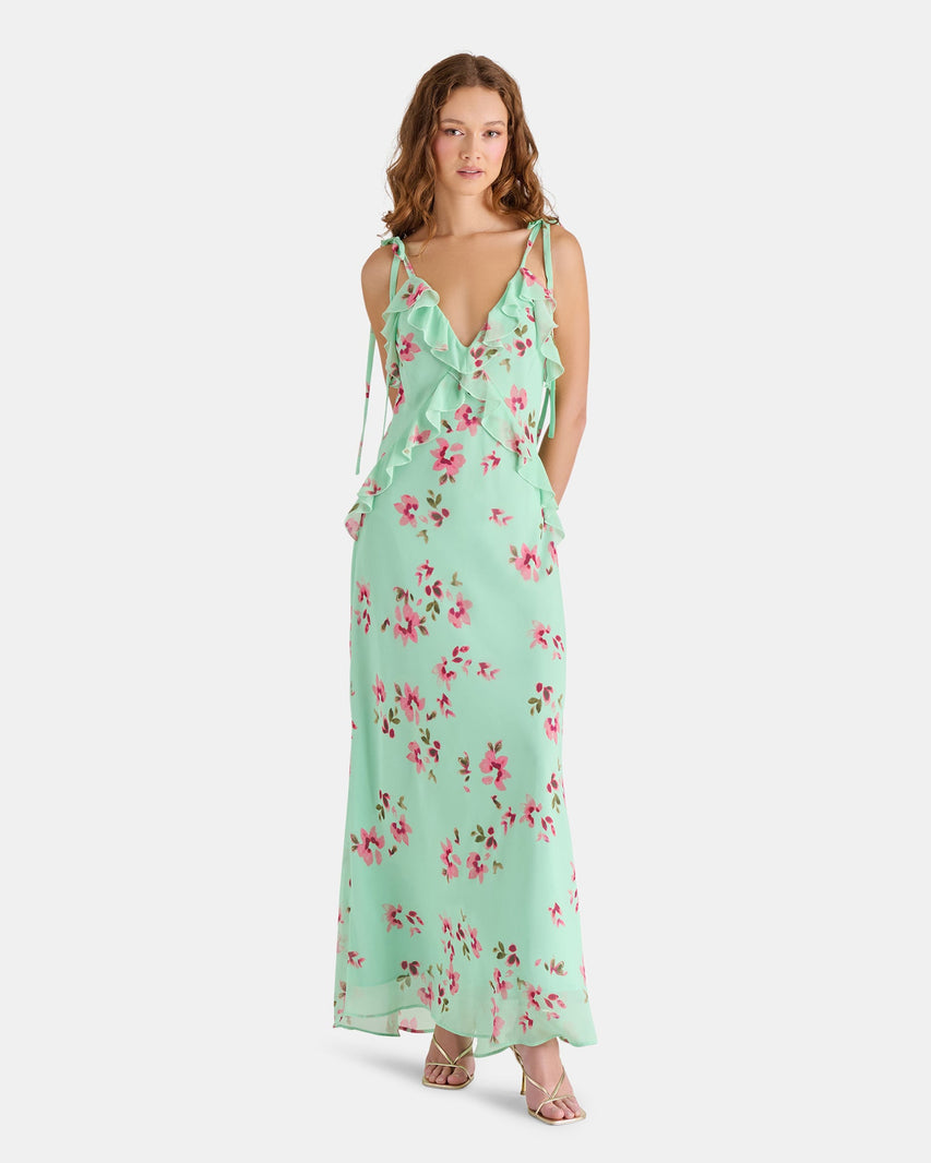 ADALINA DRESS MINT FLORAL GREEN - Clothing - Steve Madden Canada