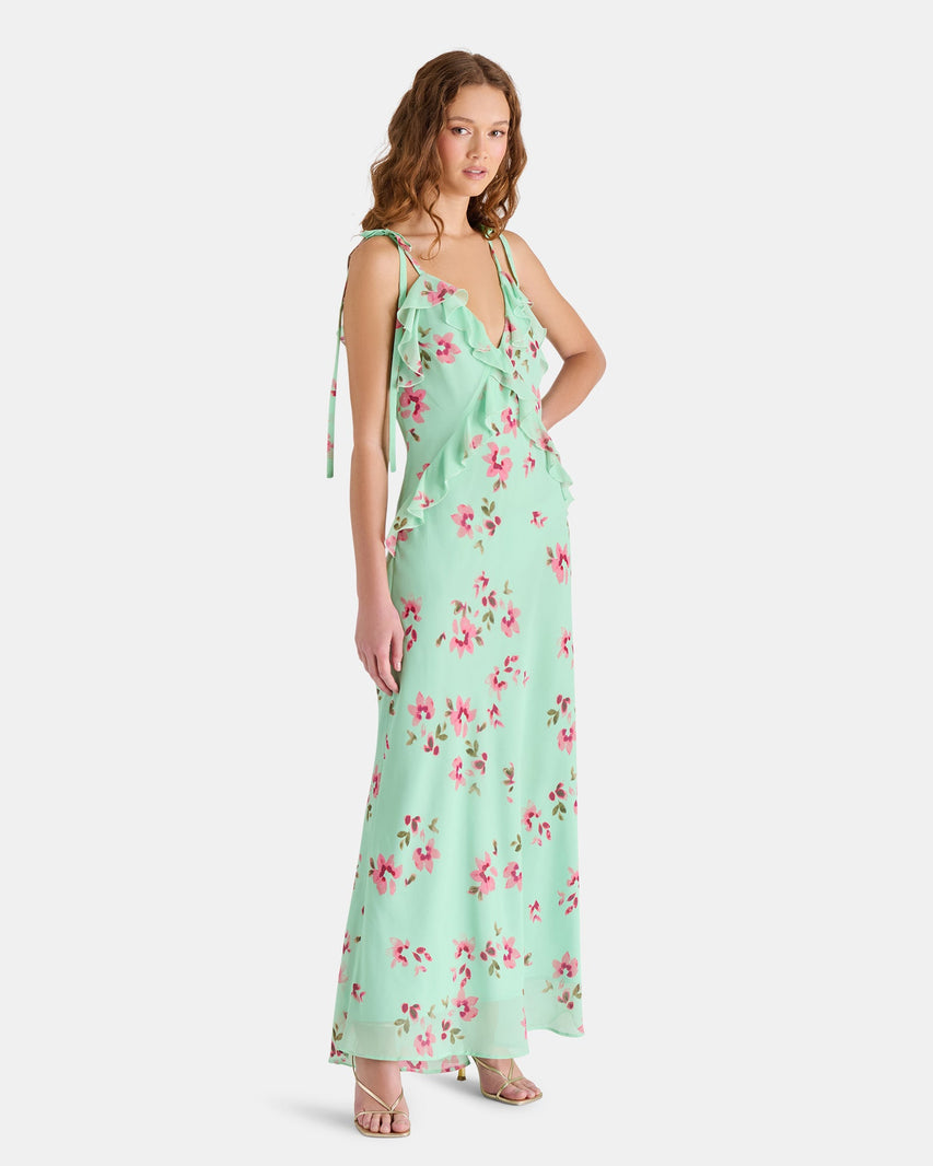 ADALINA DRESS MINT FLORAL GREEN - Clothing - Steve Madden Canada