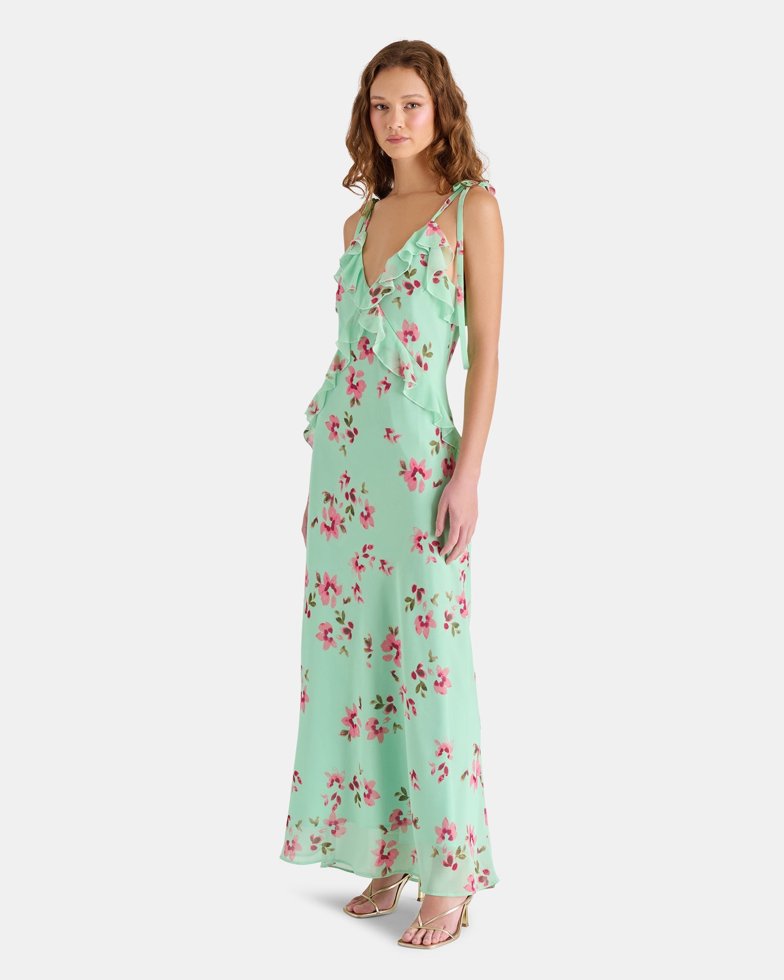 ADALINA DRESS MINT FLORAL GREEN - Clothing - Steve Madden Canada