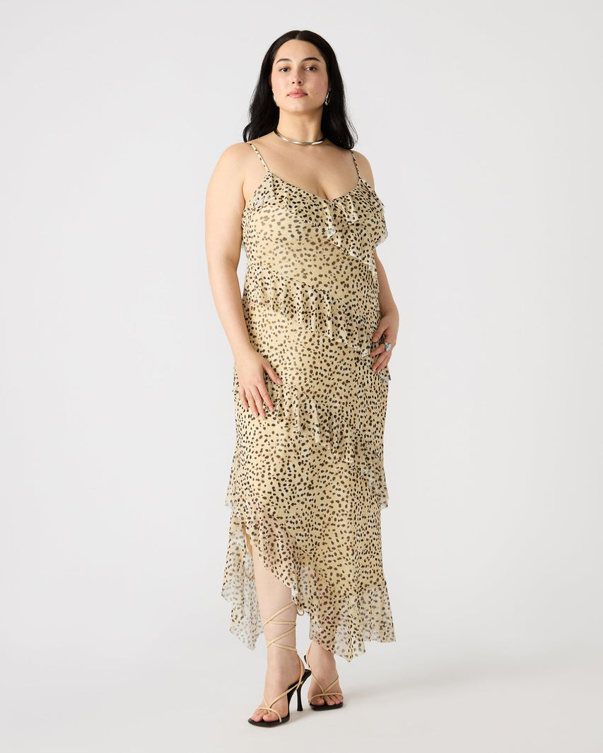 AIDA DRESS LEOPARD TAN MULTI - Clothing - Steve Madden Canada
