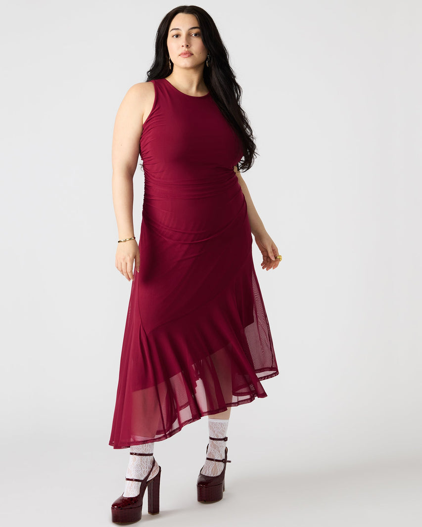 LANEY DRESS WINE - Clothing - Steve Madden Canada