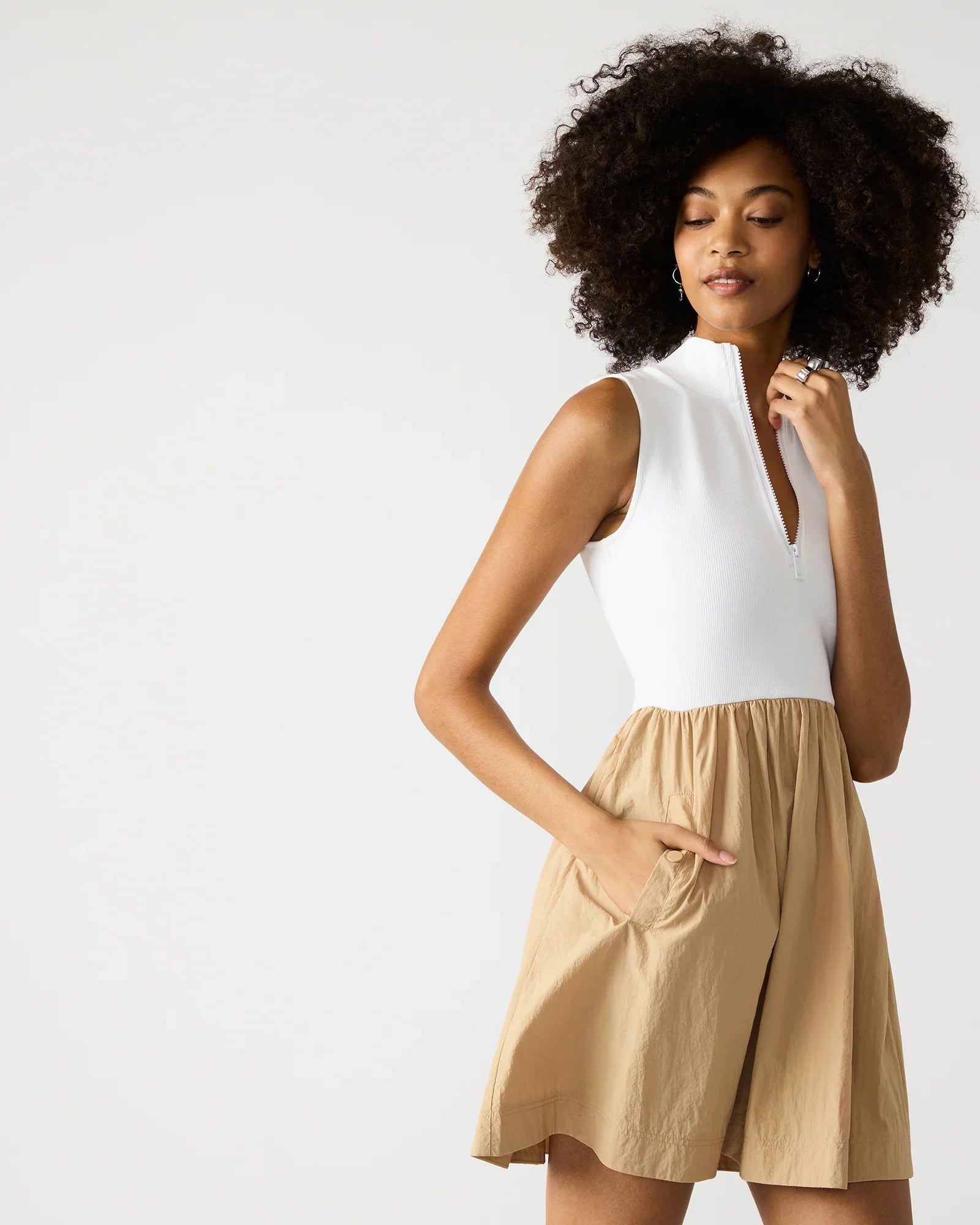 LYON DRESS TAUPE MULTI - Clothing - Steve Madden Canada