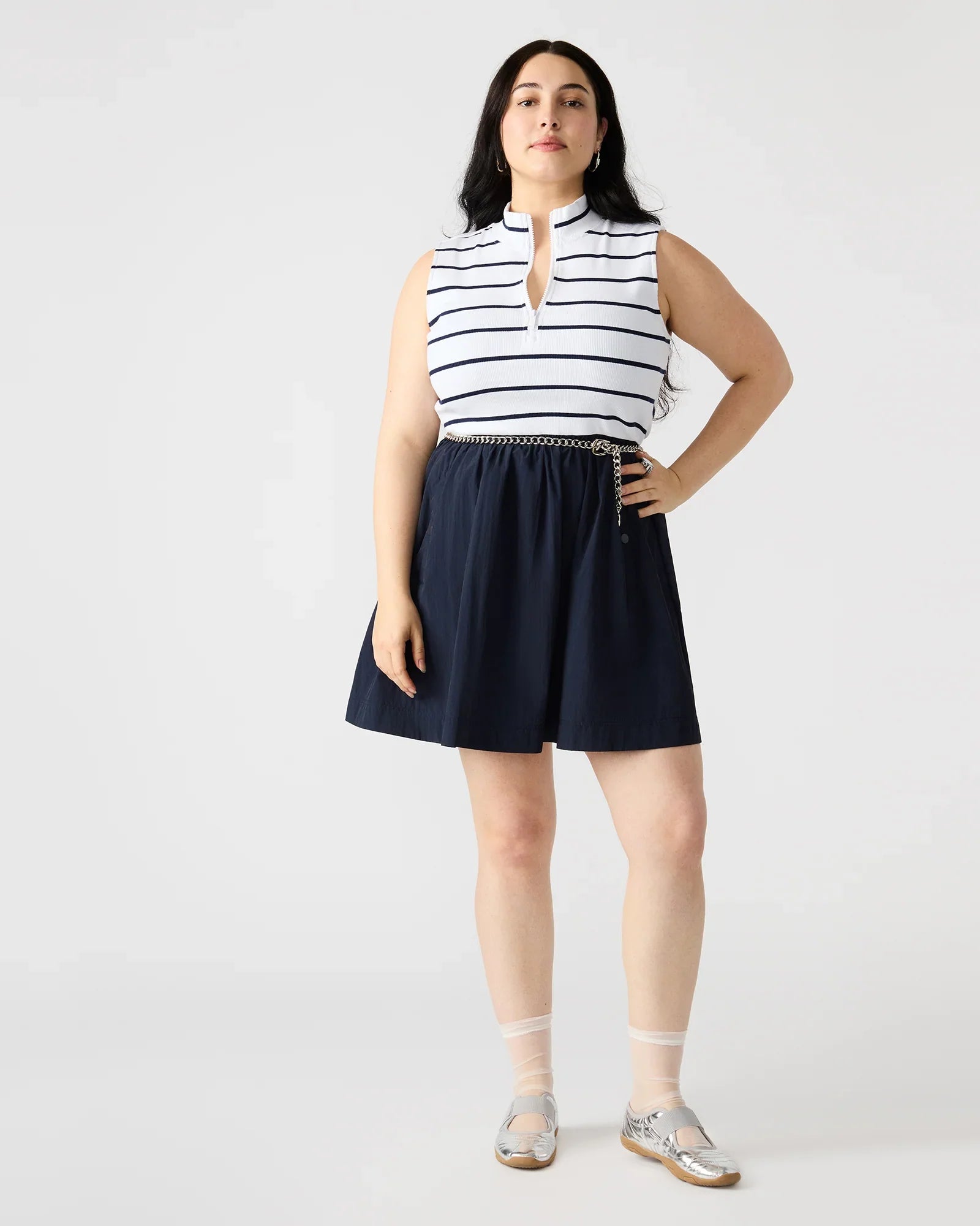 LYON DRESS STRIPED BLUE MULTI - Clothing - Steve Madden Canada