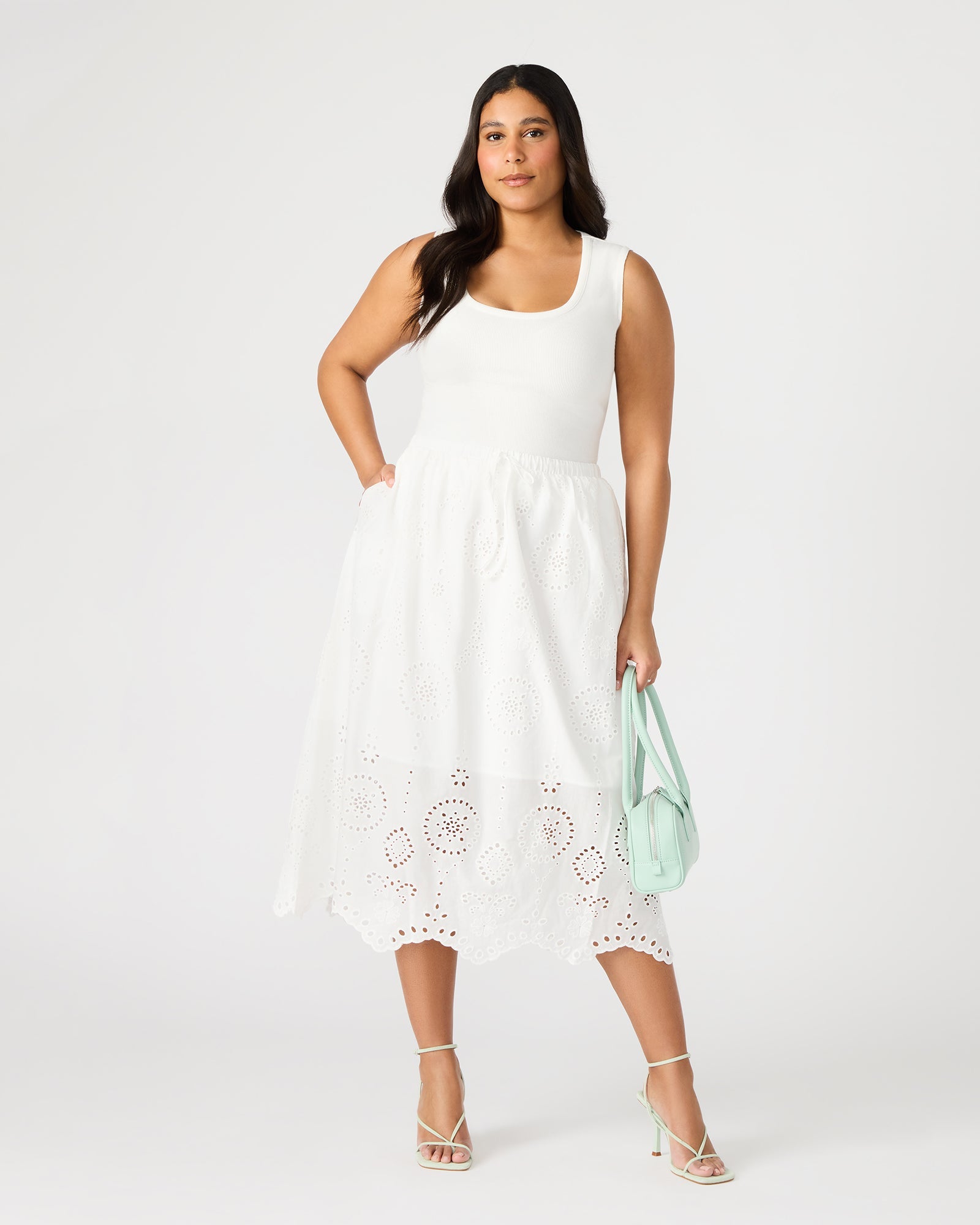 ANAISA SKIRT WHITE - Clothing - Steve Madden Canada