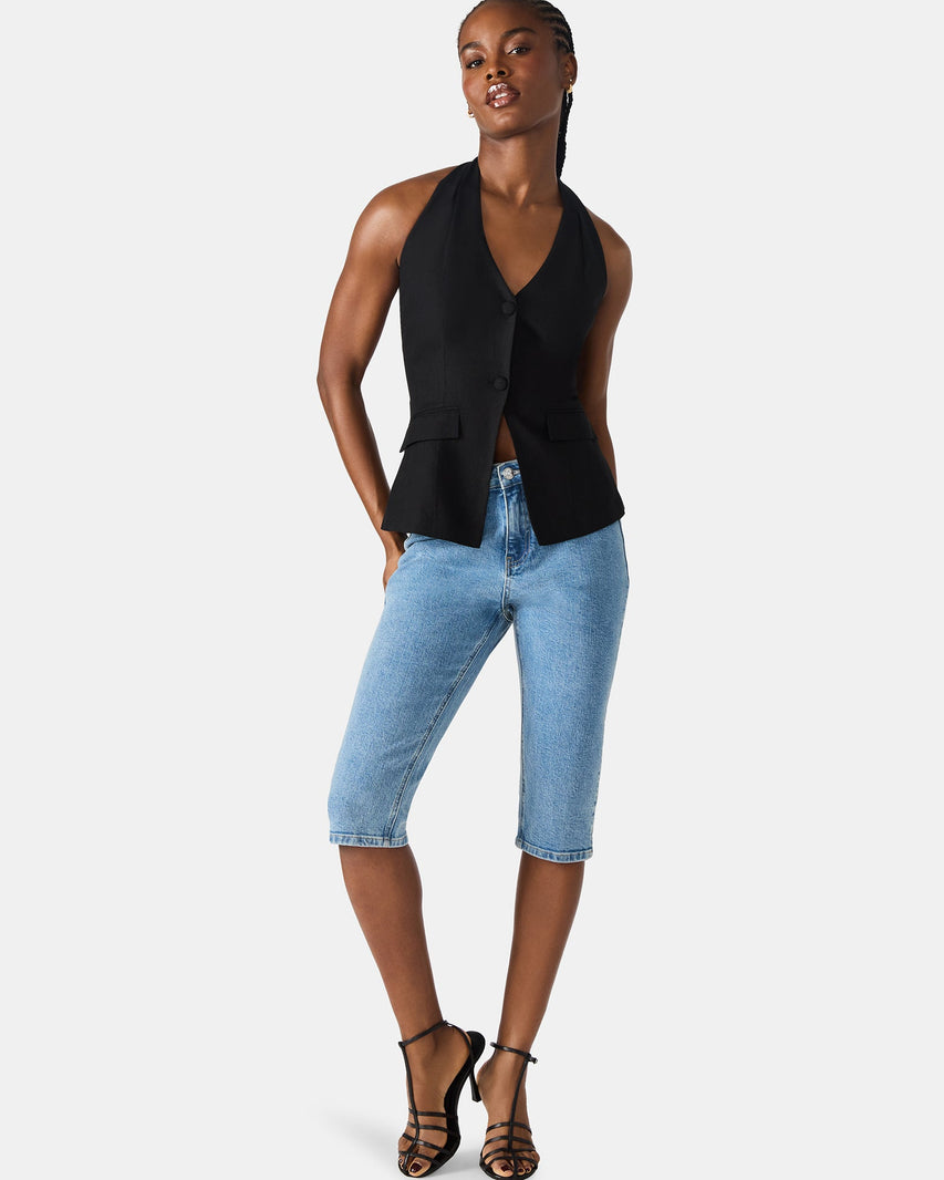 BRIELLE VEST BLACK - Clothing - Steve Madden Canada