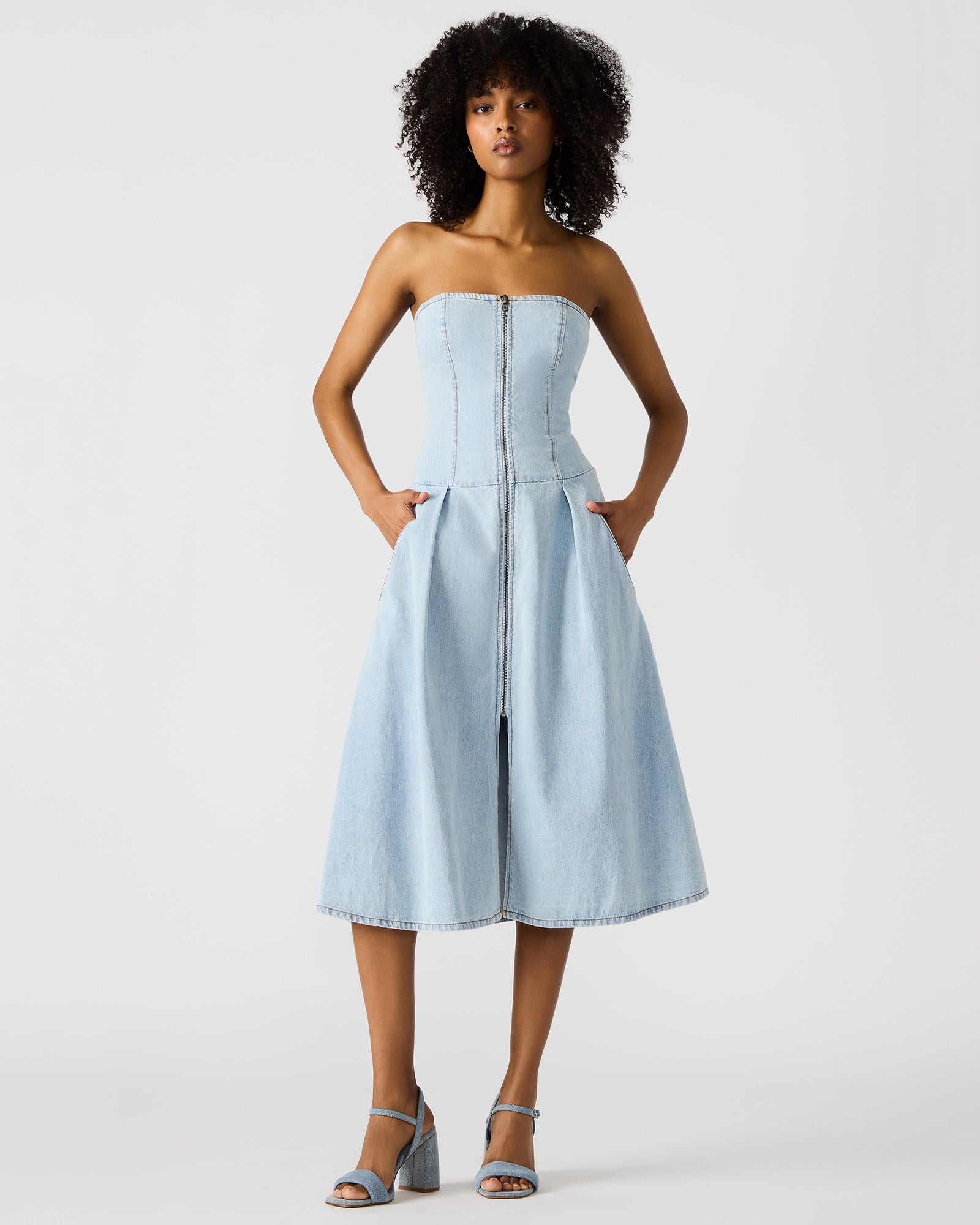 ISLA DRESS BLUE - Clothing - Steve Madden Canada