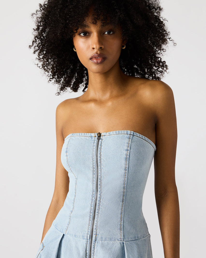 ISLA DRESS BLUE - Clothing - Steve Madden Canada