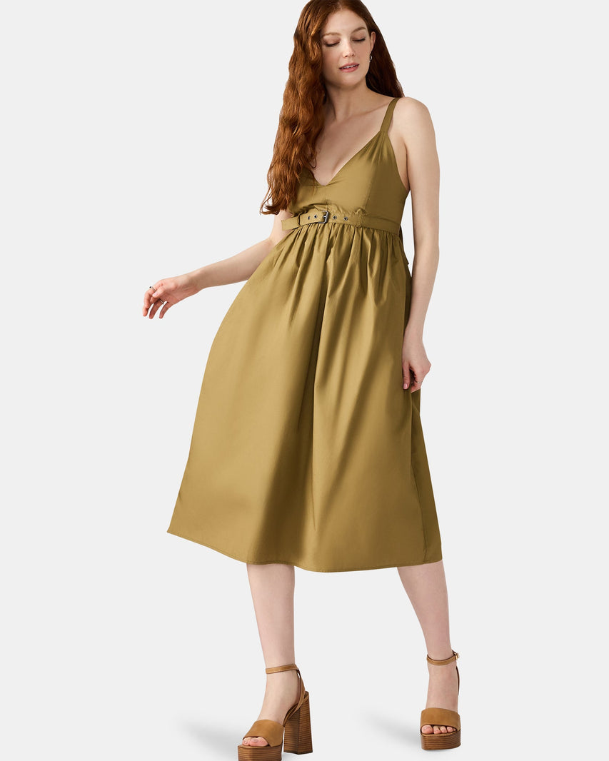 JUNO DRESS OLIVE - Clothing - Steve Madden Canada