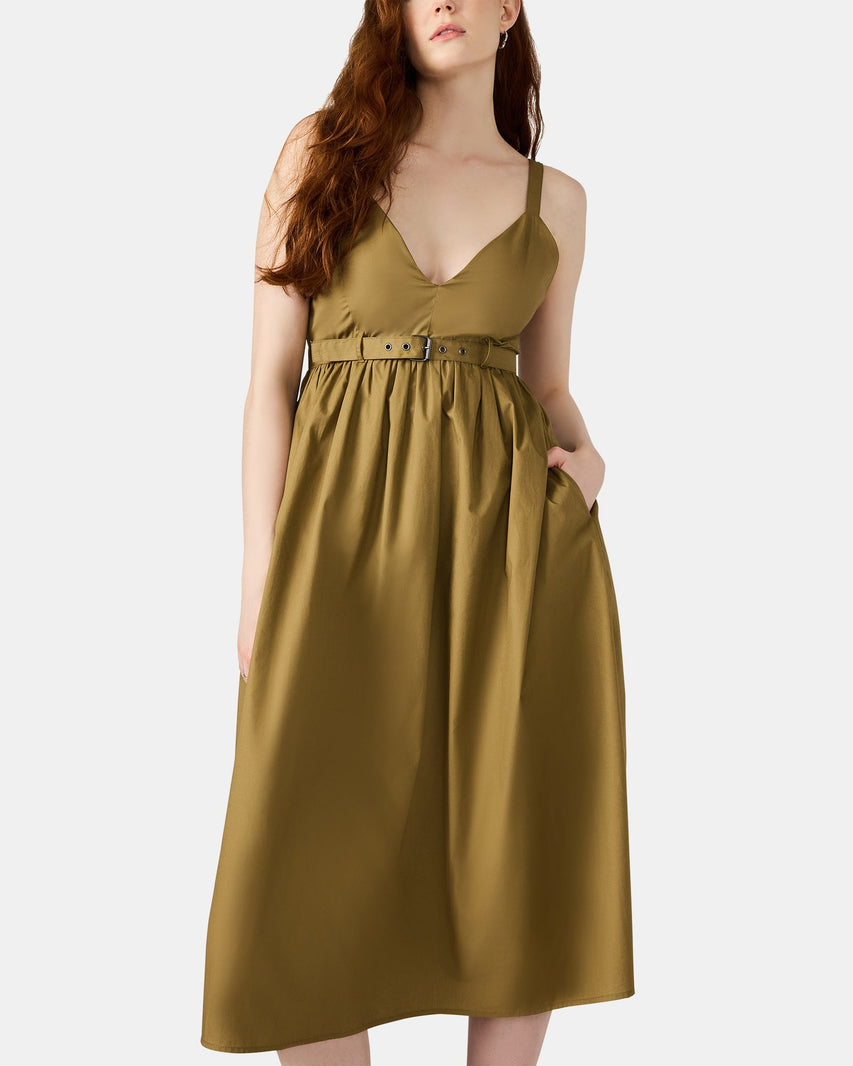 JUNO DRESS OLIVE - Clothing - Steve Madden Canada