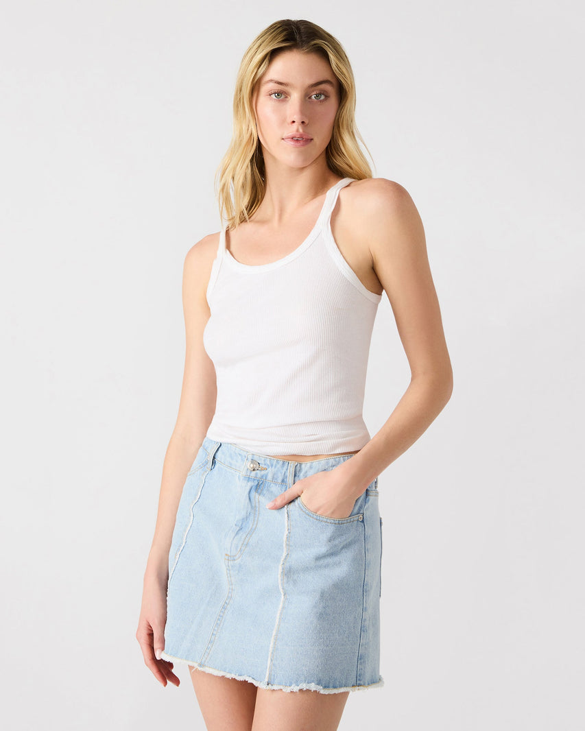 CHERI DENIM SKIRT BLUE - Clothing - Steve Madden Canada