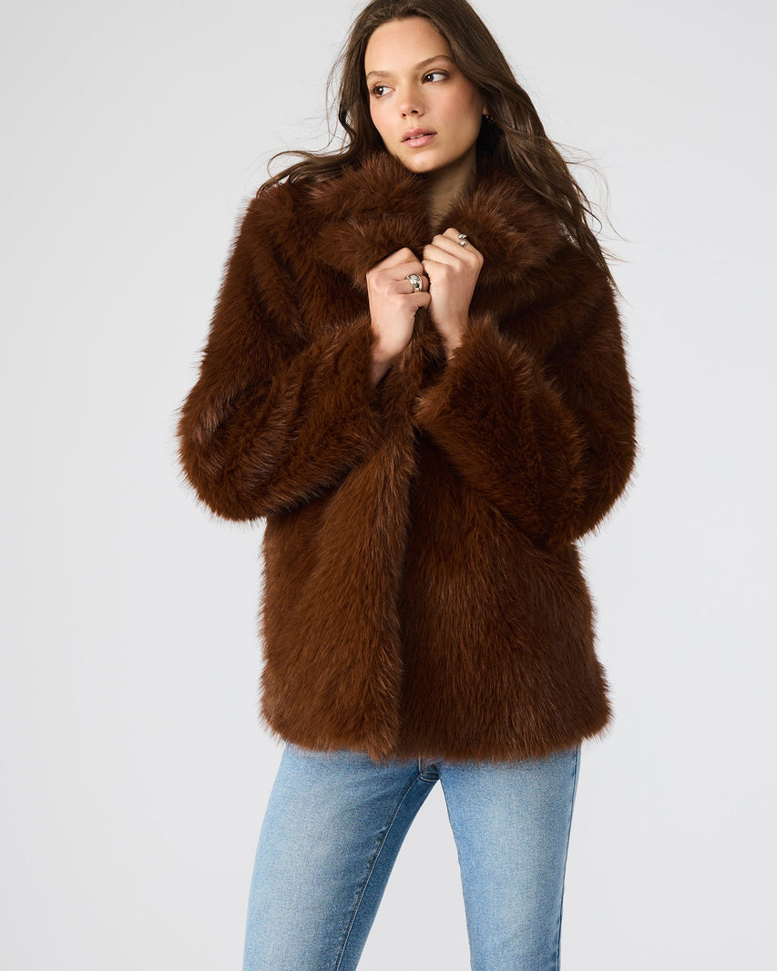 KINDRA COAT BROWN - Clothing - Steve Madden Canada