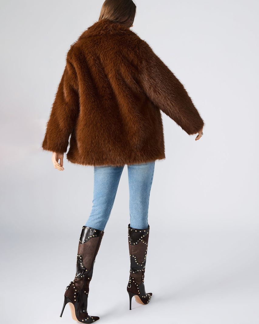 KINDRA COAT BROWN - Clothing - Steve Madden Canada