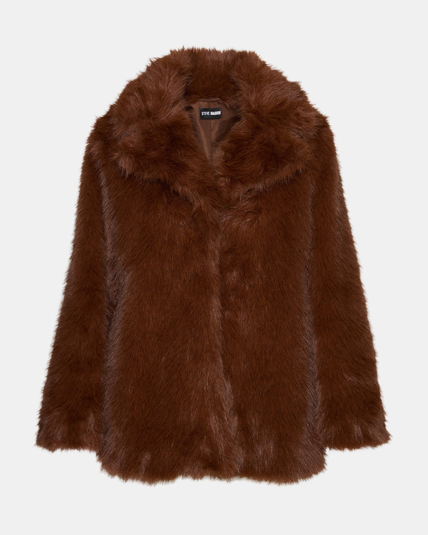 KINDRA COAT BROWN - Clothing - Steve Madden Canada