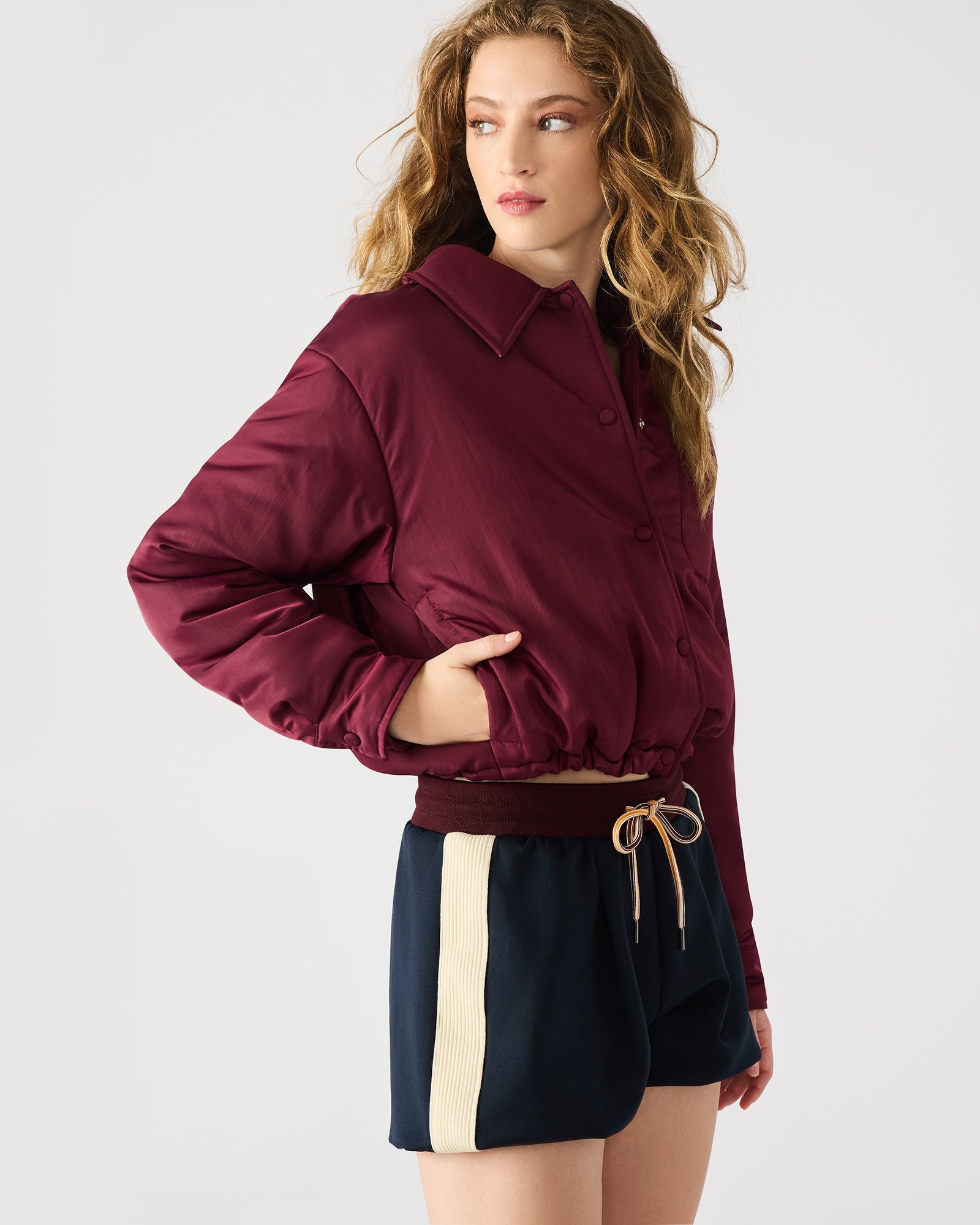 SELMA JACKET WINE - Clothing - Steve Madden Canada
