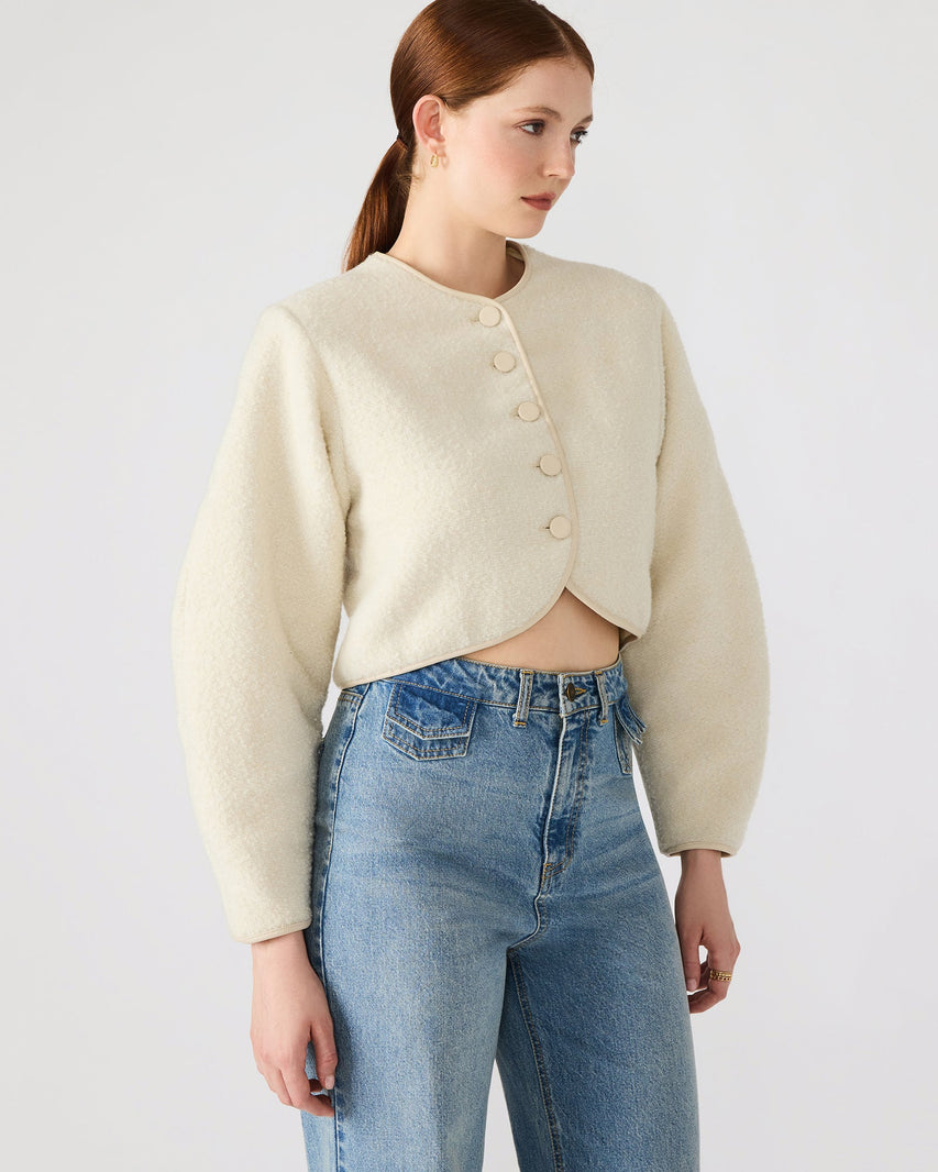 EMILI JACKET CREAM - Clothing - Steve Madden Canada