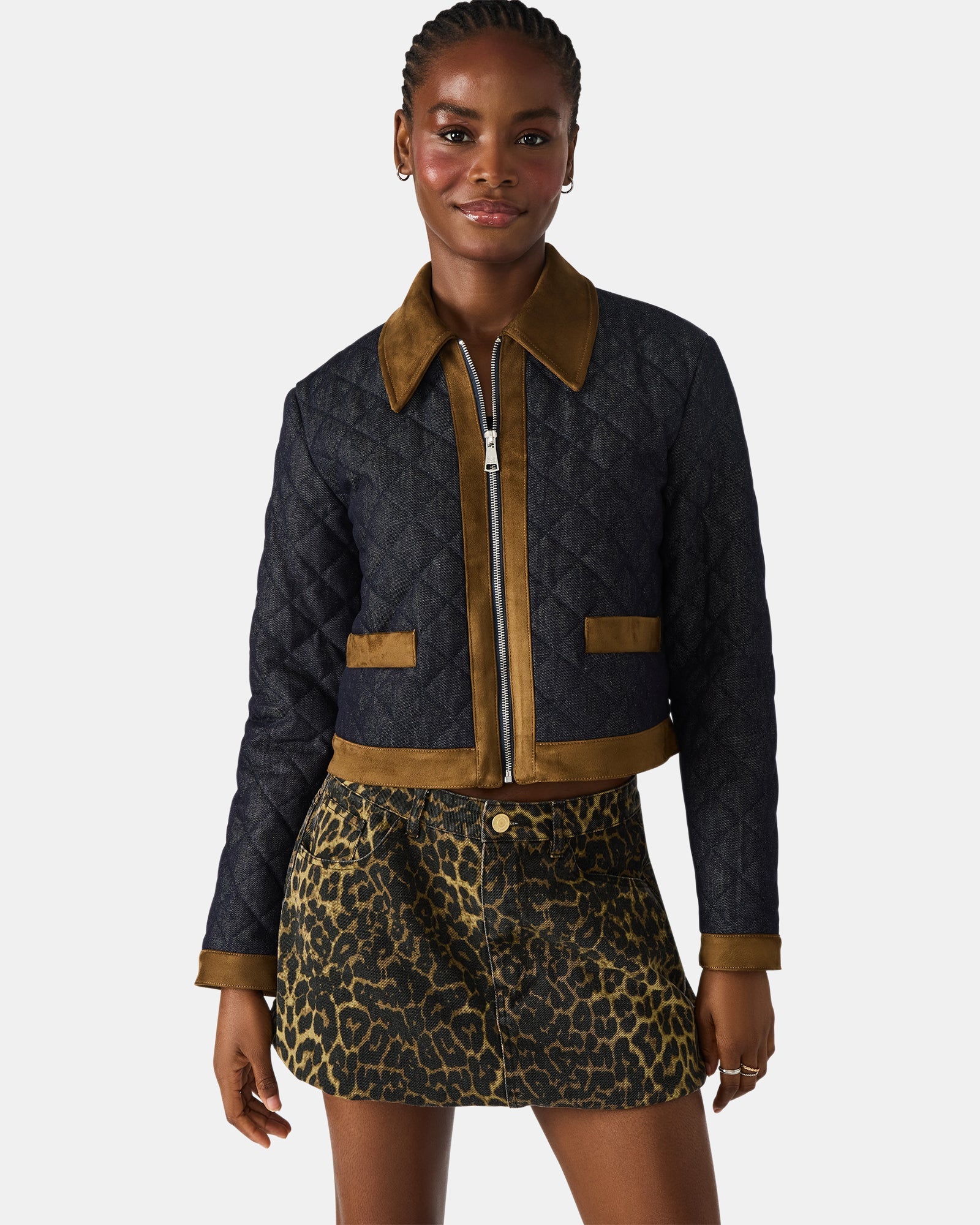 AGATHAN JACKET DARK BLUE DENIM - Clothing - Steve Madden Canada