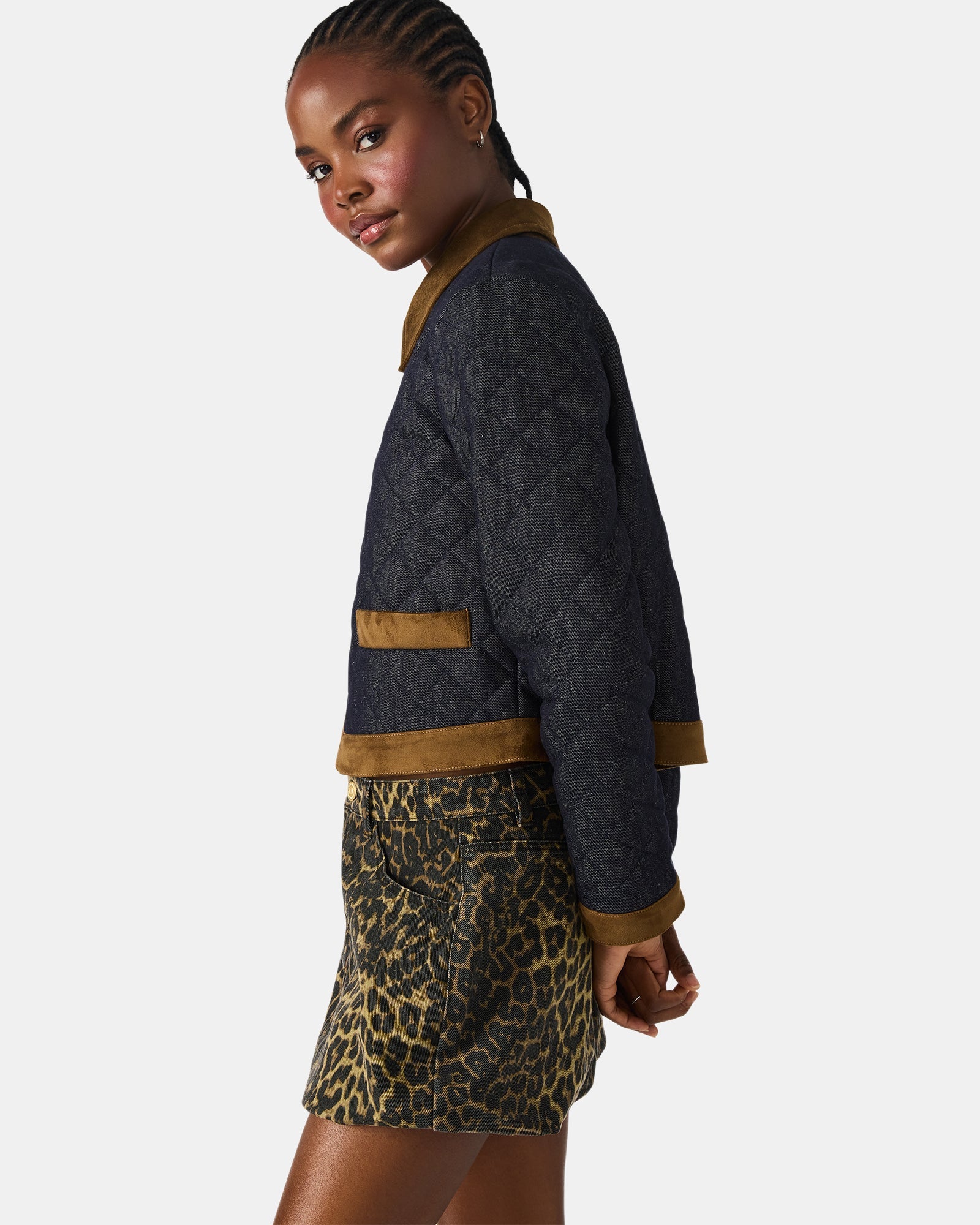 AGATHAN JACKET DARK BLUE DENIM - Clothing - Steve Madden Canada