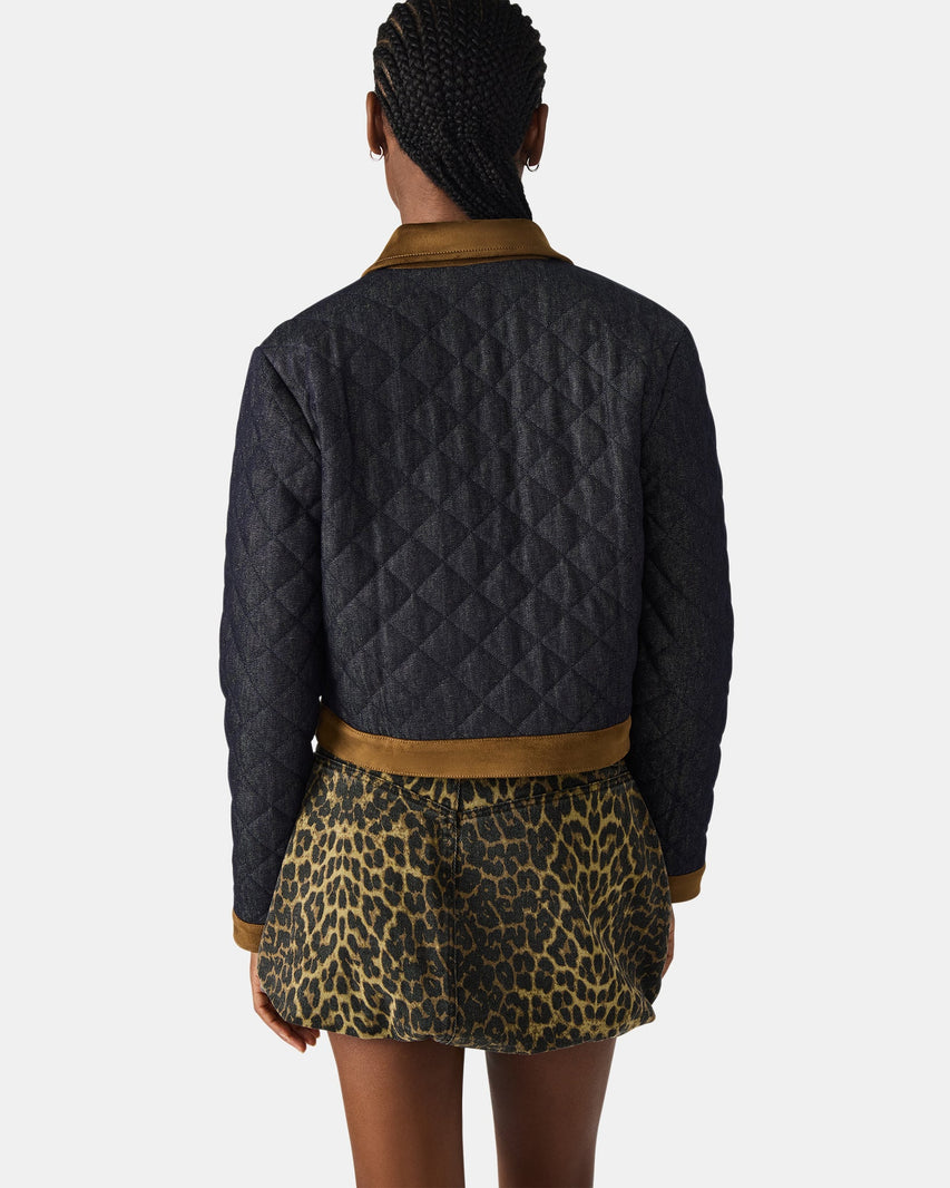 AGATHAN JACKET DARK BLUE DENIM - Clothing - Steve Madden Canada