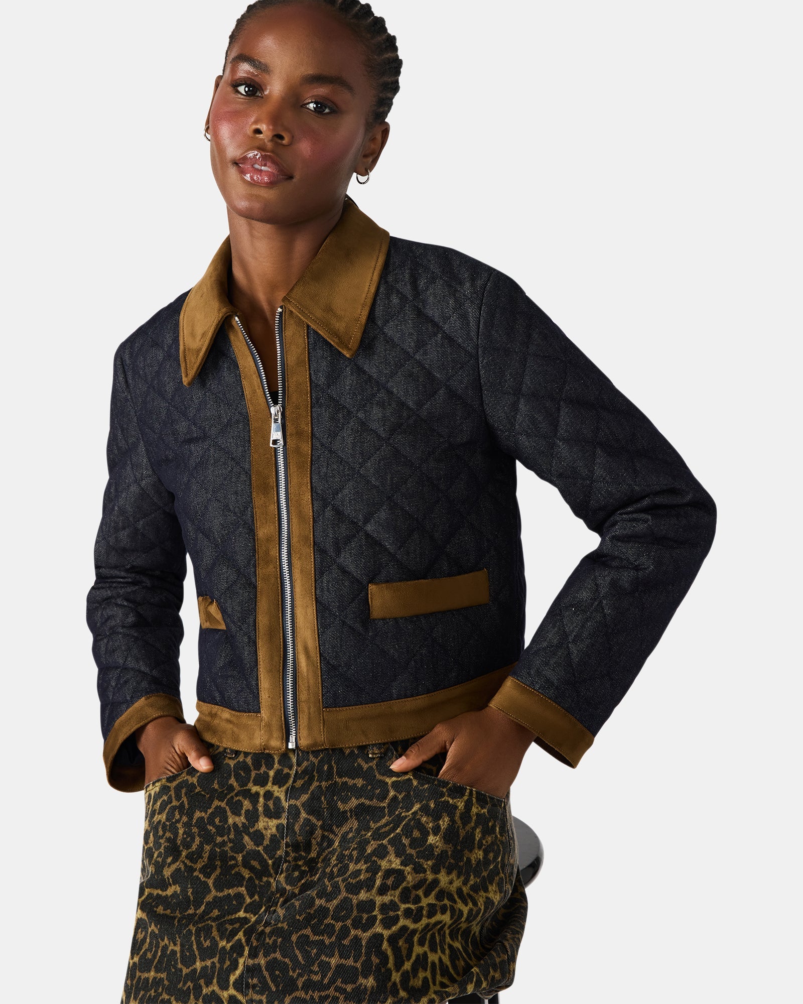 AGATHAN JACKET DARK BLUE DENIM - Clothing - Steve Madden Canada