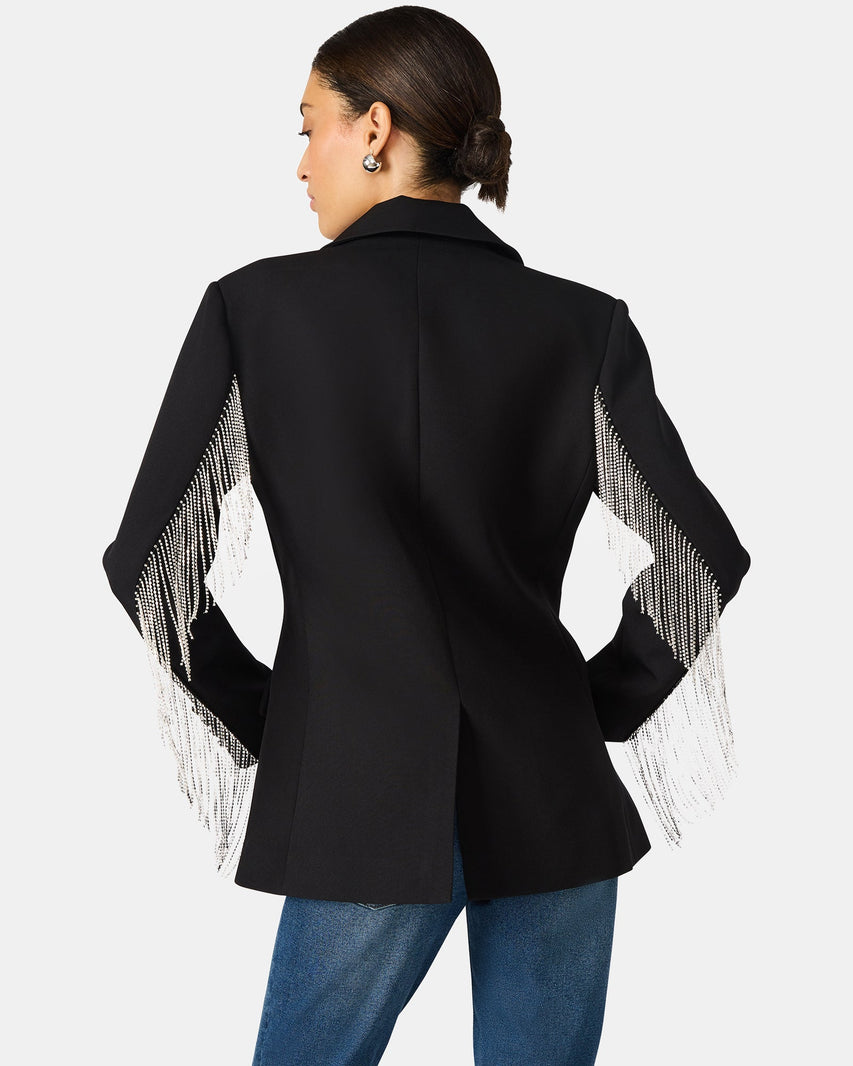 GEM BLAZER BLACK - Clothing - Steve Madden Canada