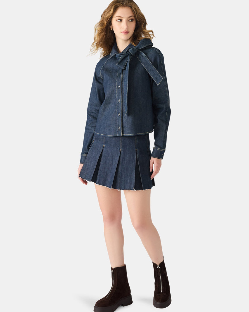 TESSIE TOP DARK BLUE DENIM - Clothing - Steve Madden Canada