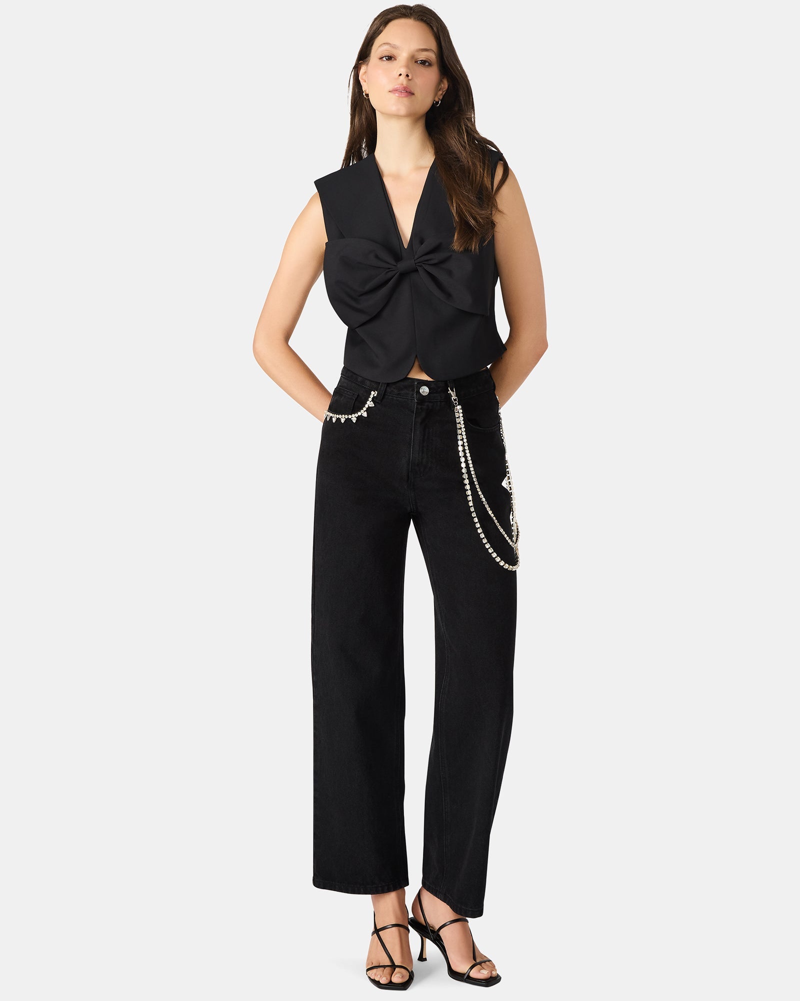 AYANNA TOP BLACK - Clothing - Steve Madden Canada
