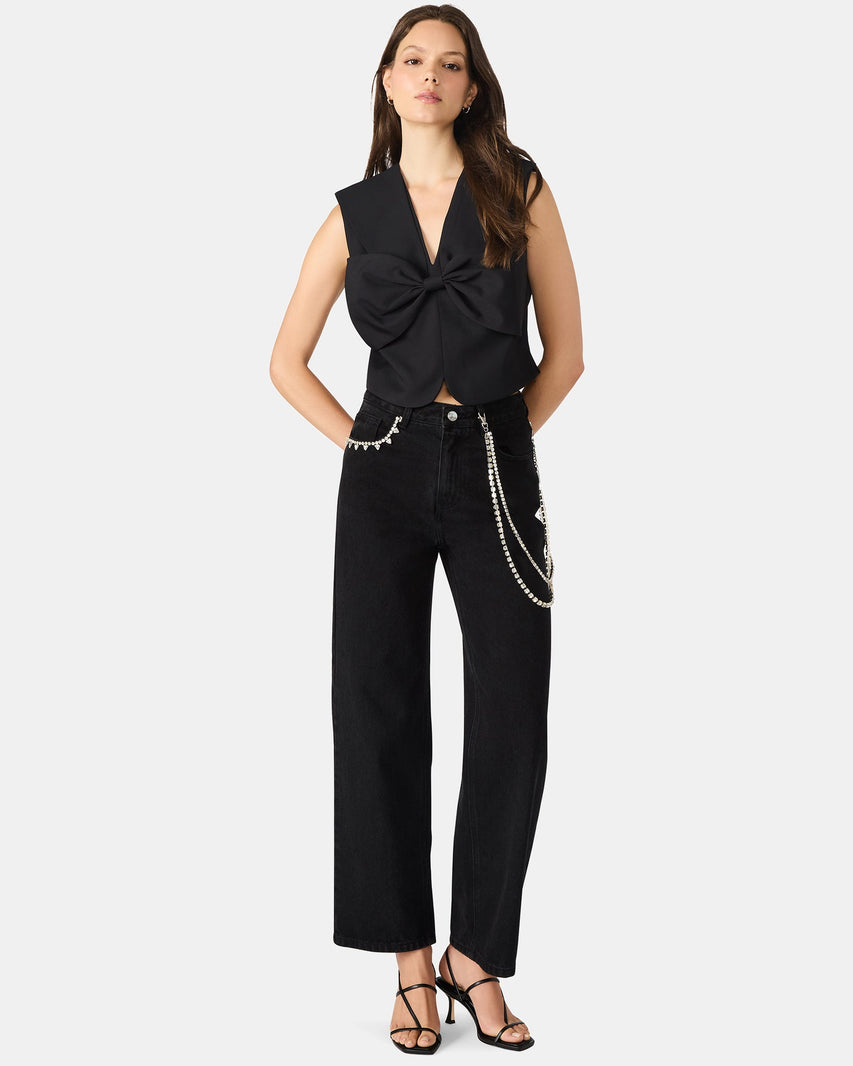 AYANNA TOP BLACK - Clothing - Steve Madden Canada