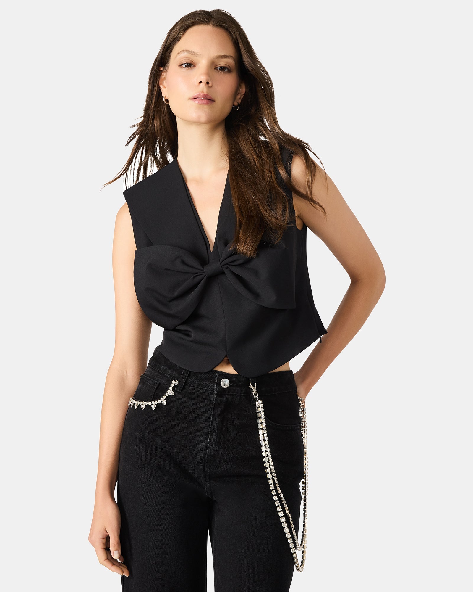 AYANNA TOP BLACK - Clothing - Steve Madden Canada