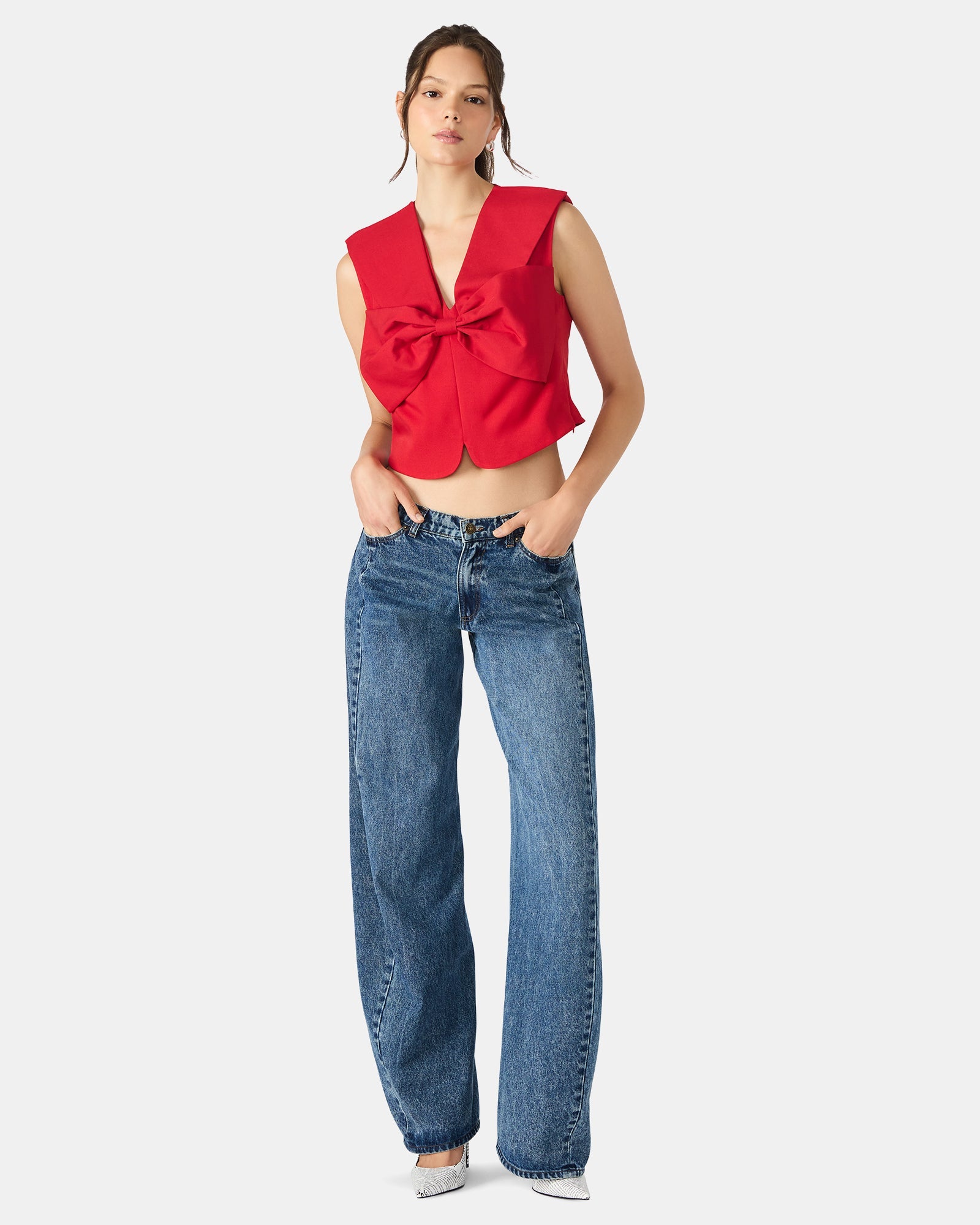 AYANNA TOP RED - Clothing - Steve Madden Canada