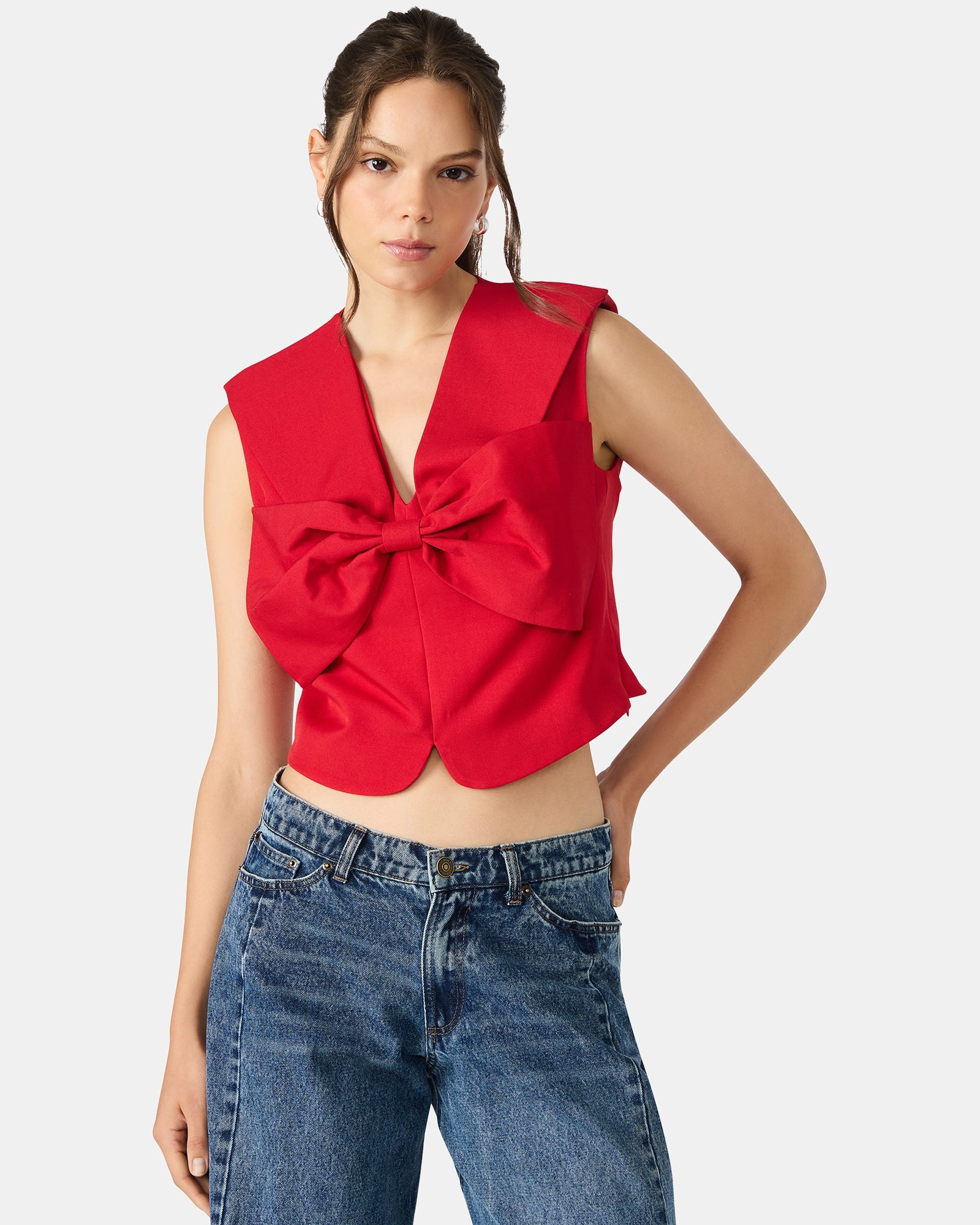 AYANNA TOP RED - Clothing - Steve Madden Canada