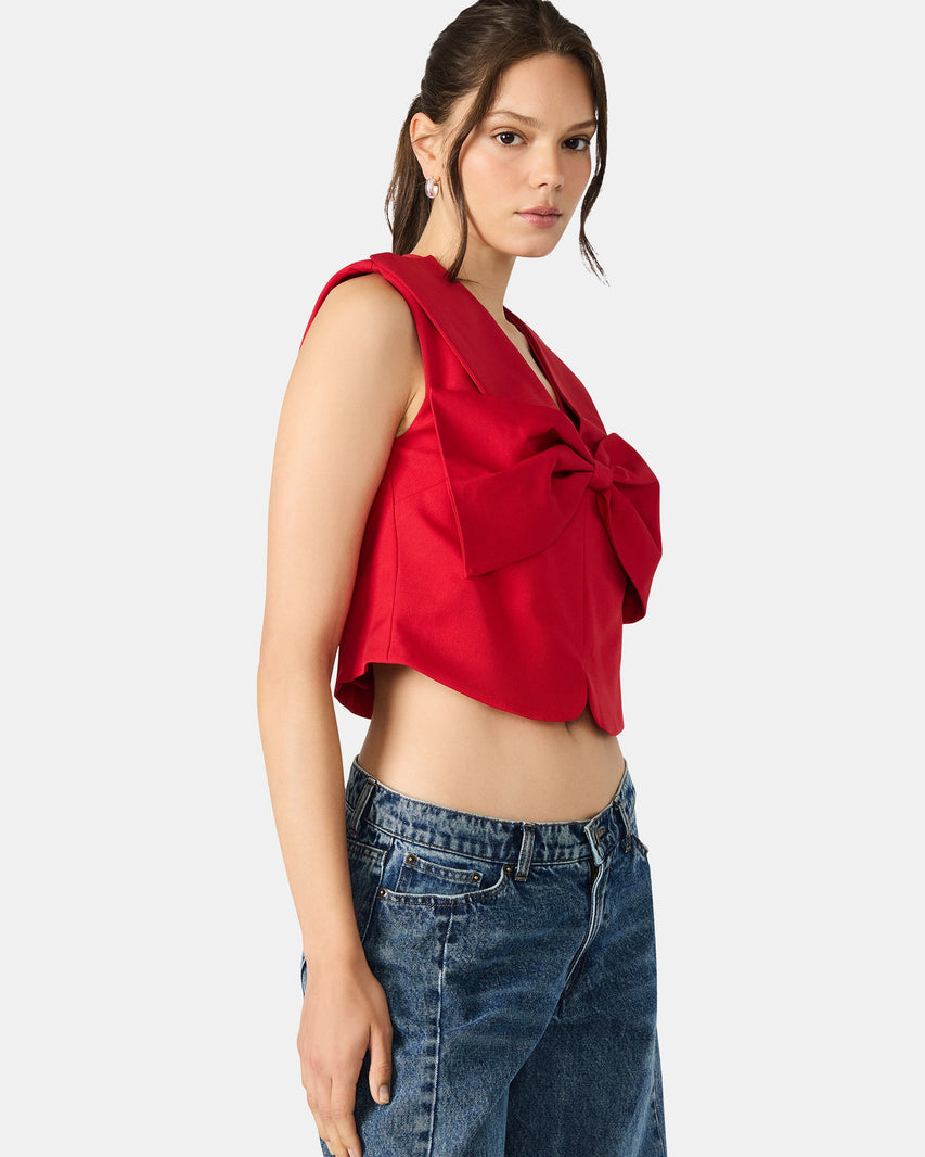 AYANNA TOP RED - Clothing - Steve Madden Canada