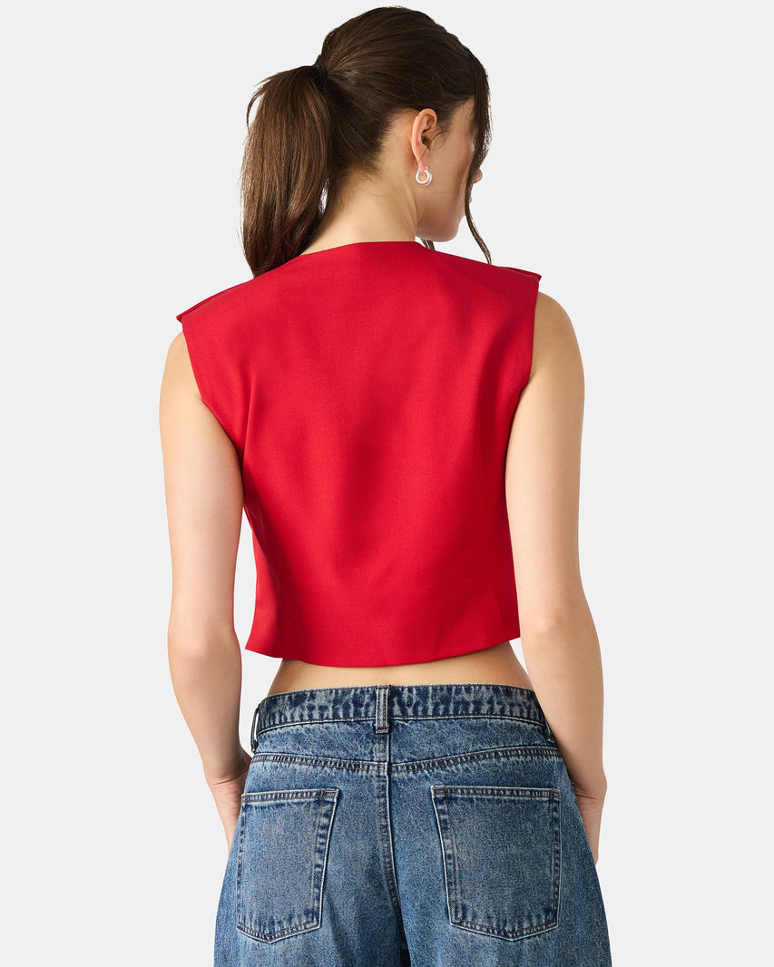 AYANNA TOP RED - Clothing - Steve Madden Canada