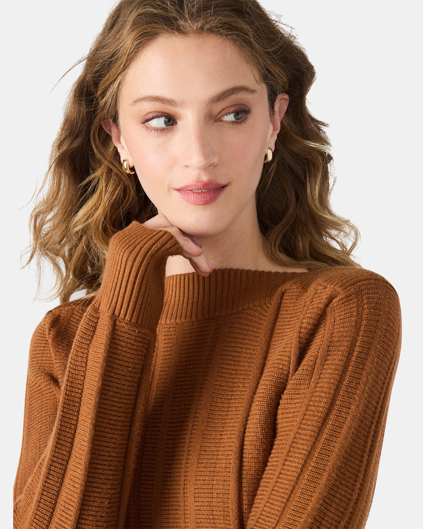 SERRA SWEATER COGNAC - Clothing - Steve Madden Canada