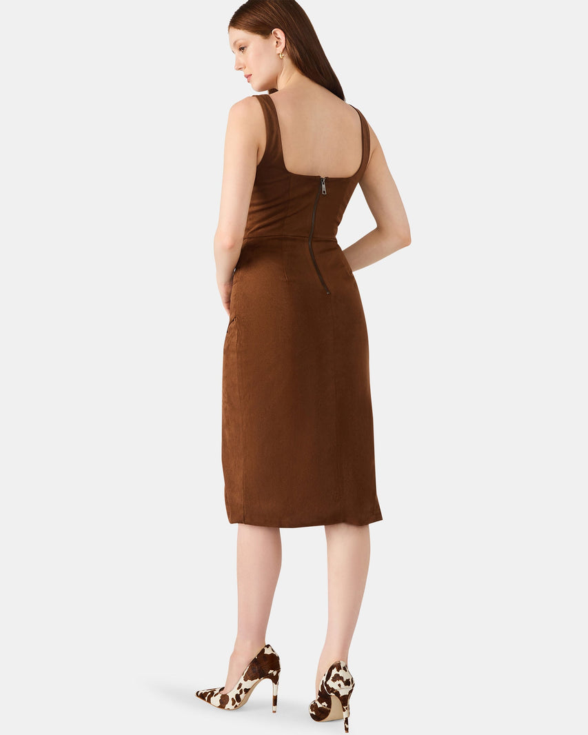 MILO DRESS COGNAC - Clothing - Steve Madden Canada