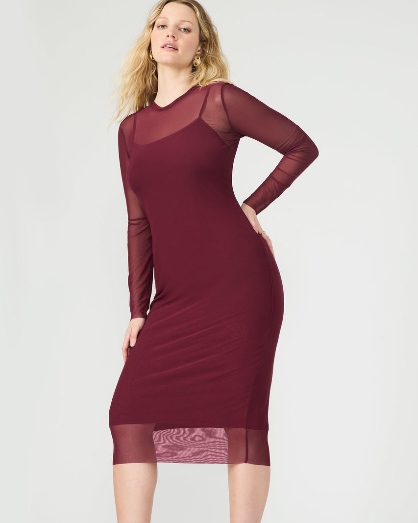 HAILEE DRESS WINE - Clothing - Steve Madden Canada