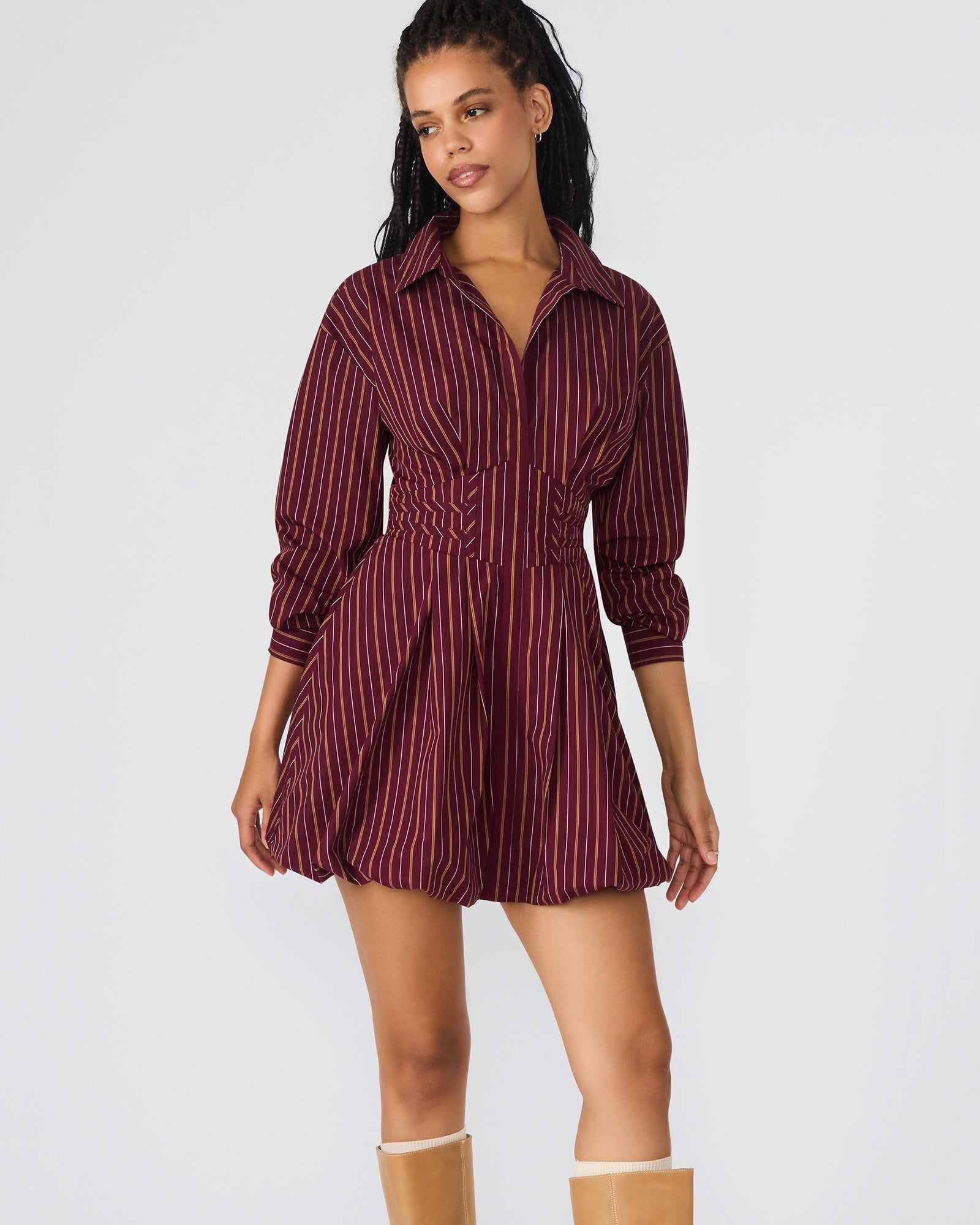 ARIELLE DRESS WINE - Clothing - Steve Madden Canada