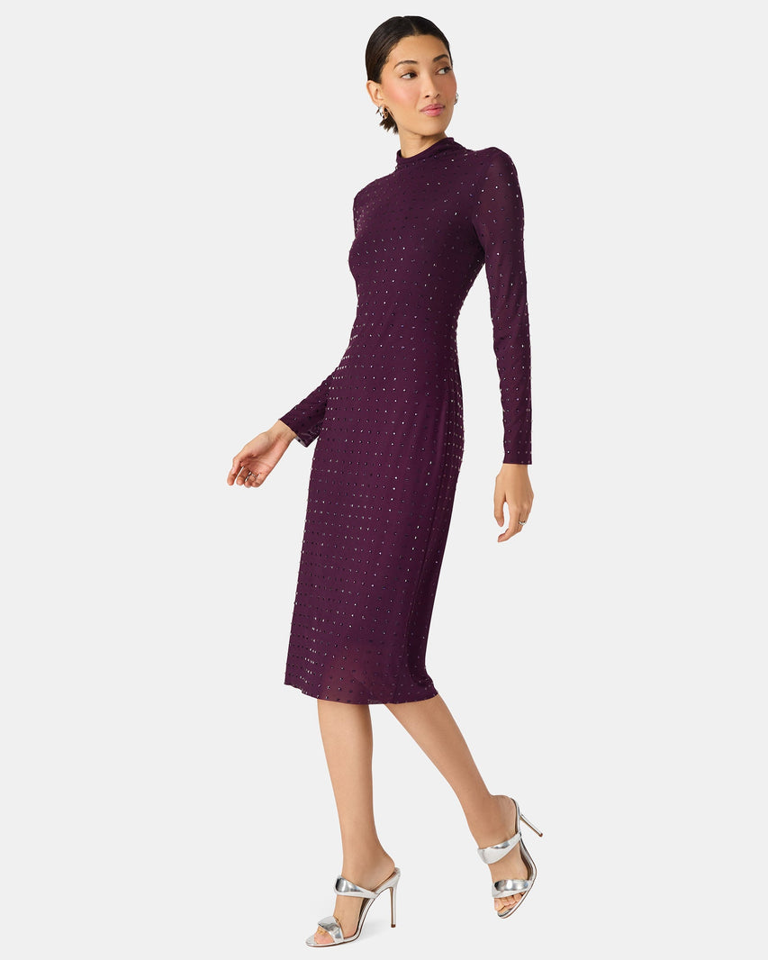 KRISTA MIDI DRESS PURPLE - Clothing - Steve Madden Canada
