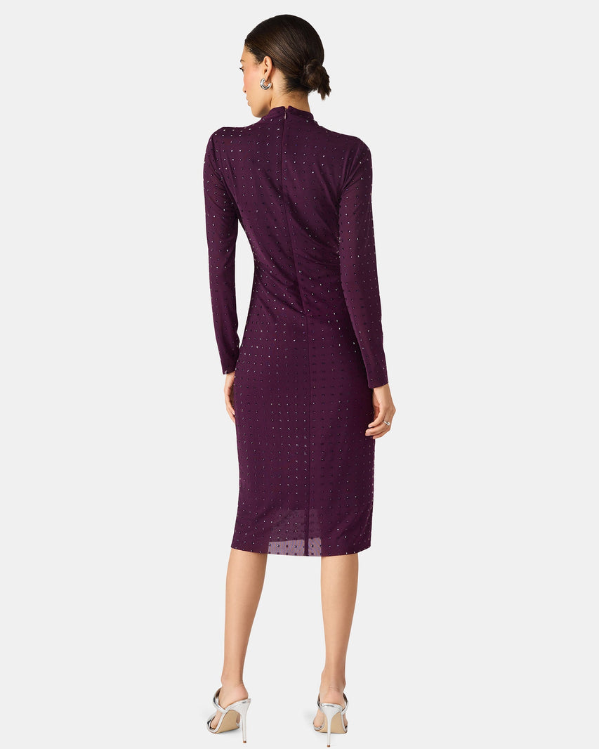 KRISTA MIDI DRESS PURPLE - Clothing - Steve Madden Canada
