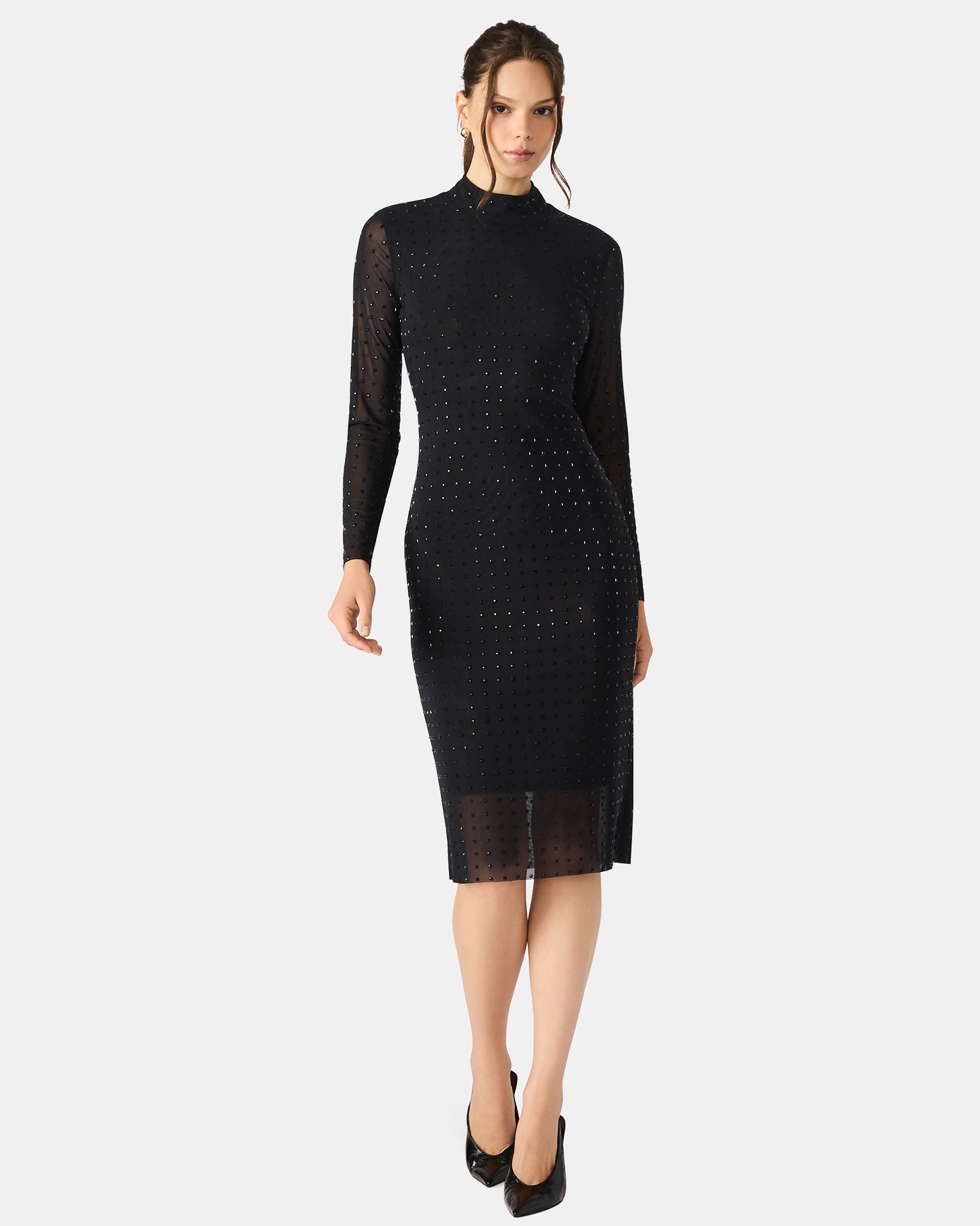 KRISTA MIDI DRESS BLACK - Clothing - Steve Madden Canada