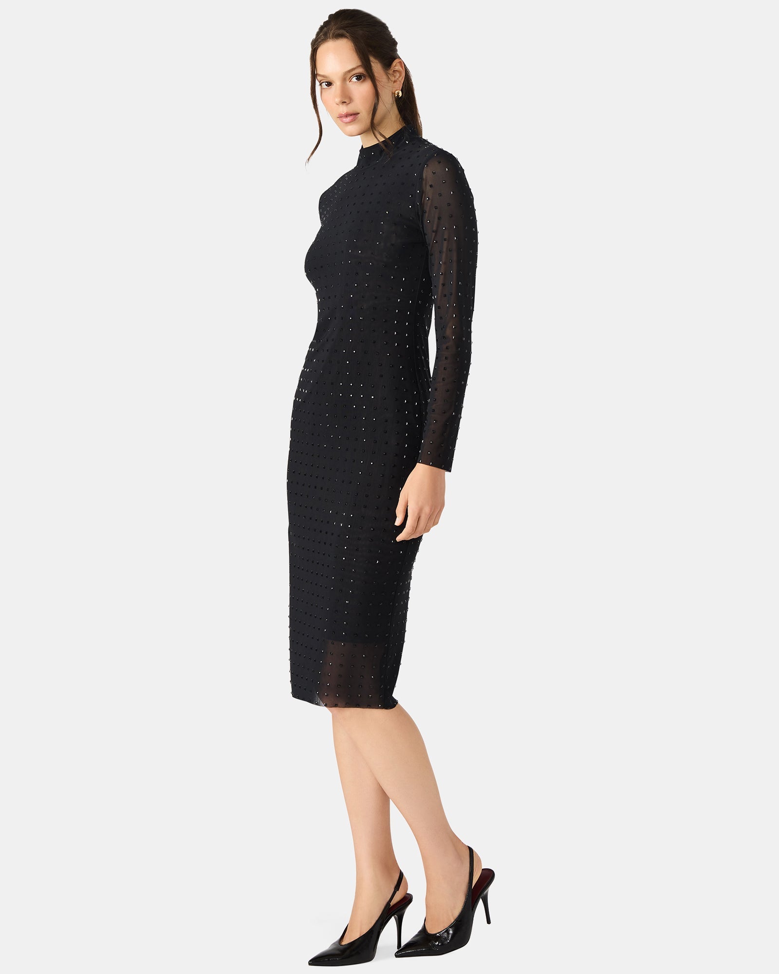 KRISTA MIDI DRESS BLACK - Clothing - Steve Madden Canada