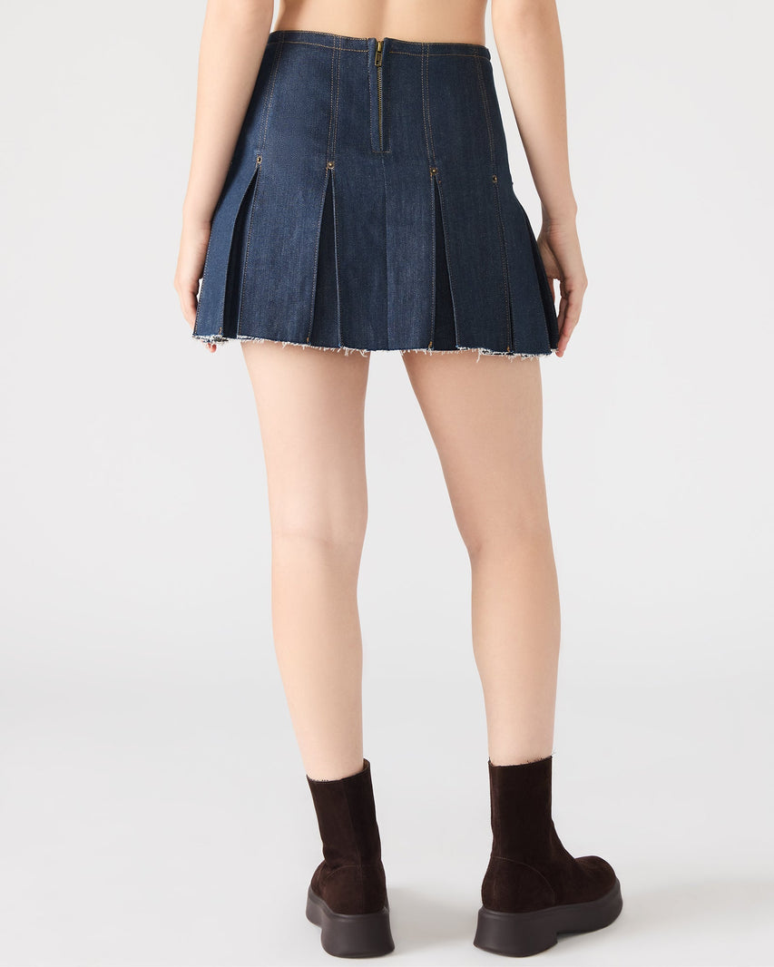 JOAN SKIRT DARK BLUE DENIM - Clothing - Steve Madden Canada