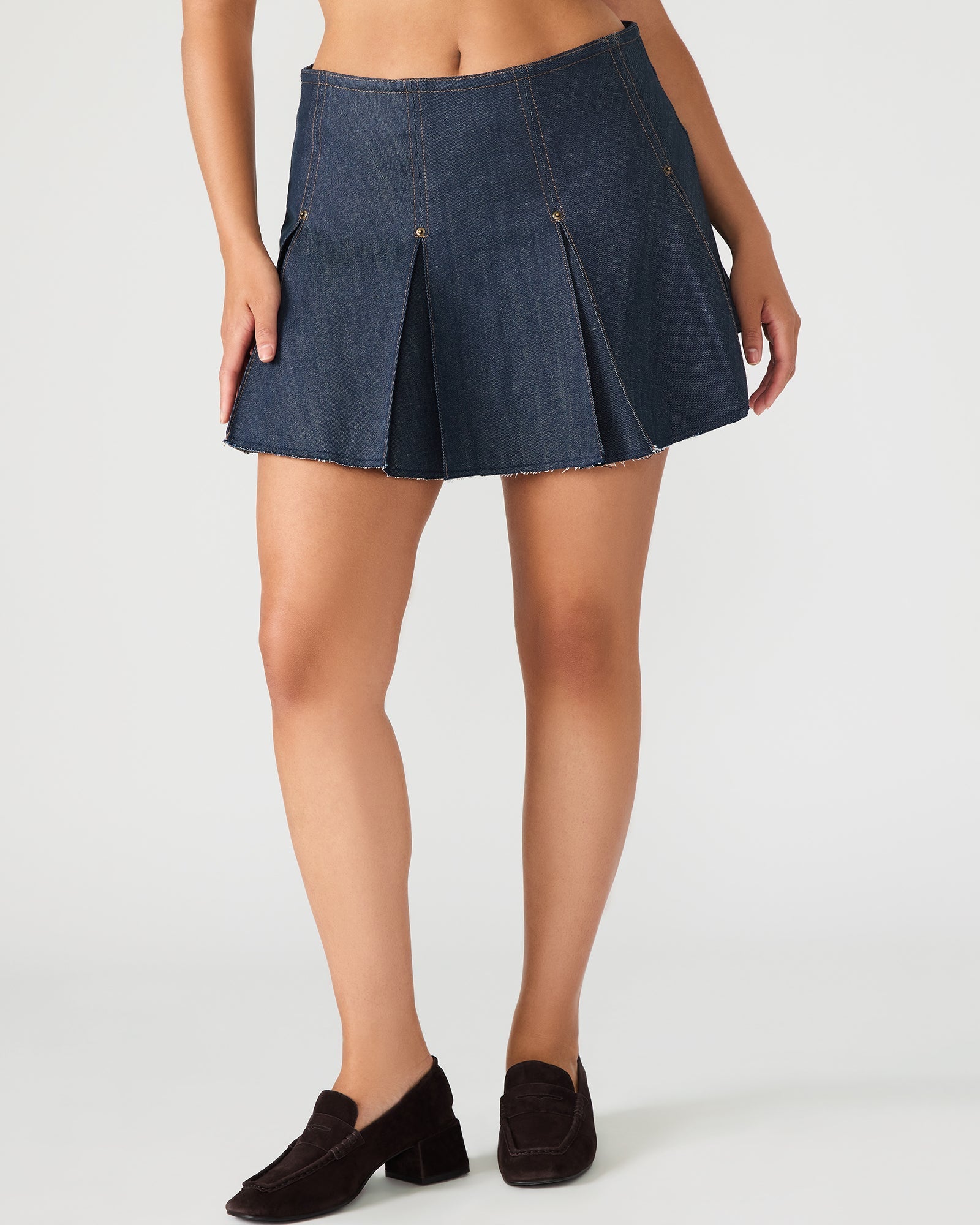 JOAN SKIRT DARK BLUE DENIM - Clothing - Steve Madden Canada