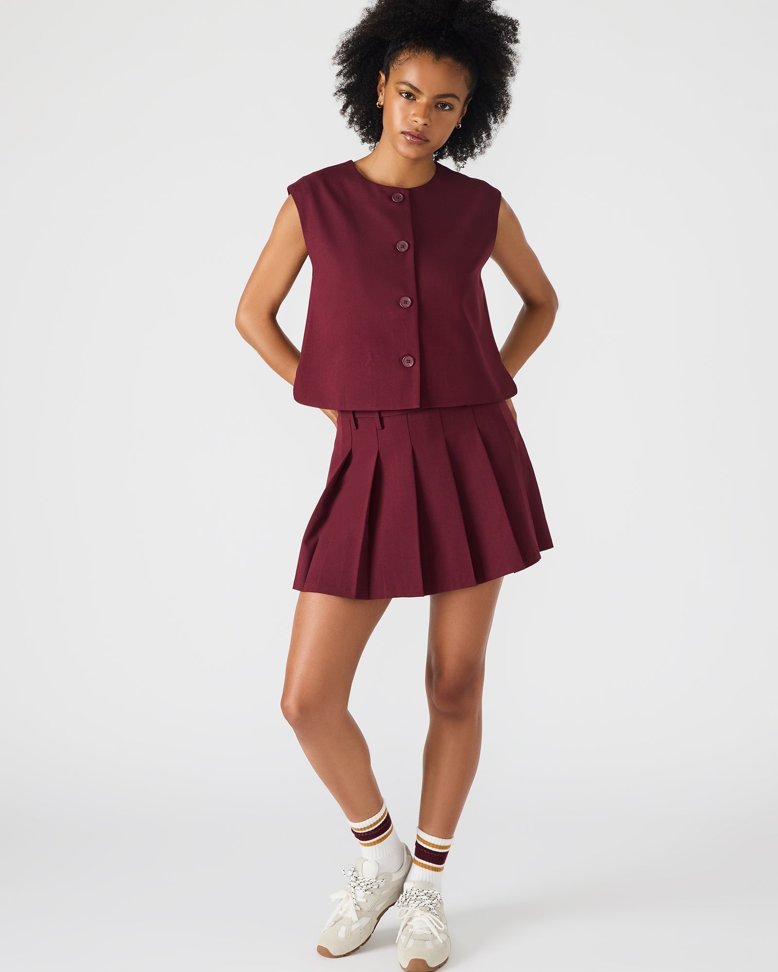 MARGO SKIRT WINE - Clothing - Steve Madden Canada